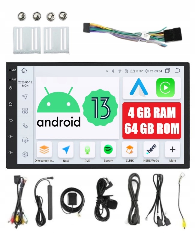 Univerzálna Multimediálna Stanica Android 4/64 Gb Dsp Carplay Lte Qled