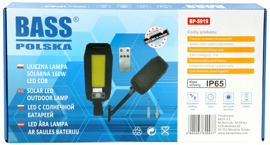 LATARNIA LAMPA SOLARNA LED PANEL HALOGEN PILOT Rodzaj gwintu zintegrowane źródło LED