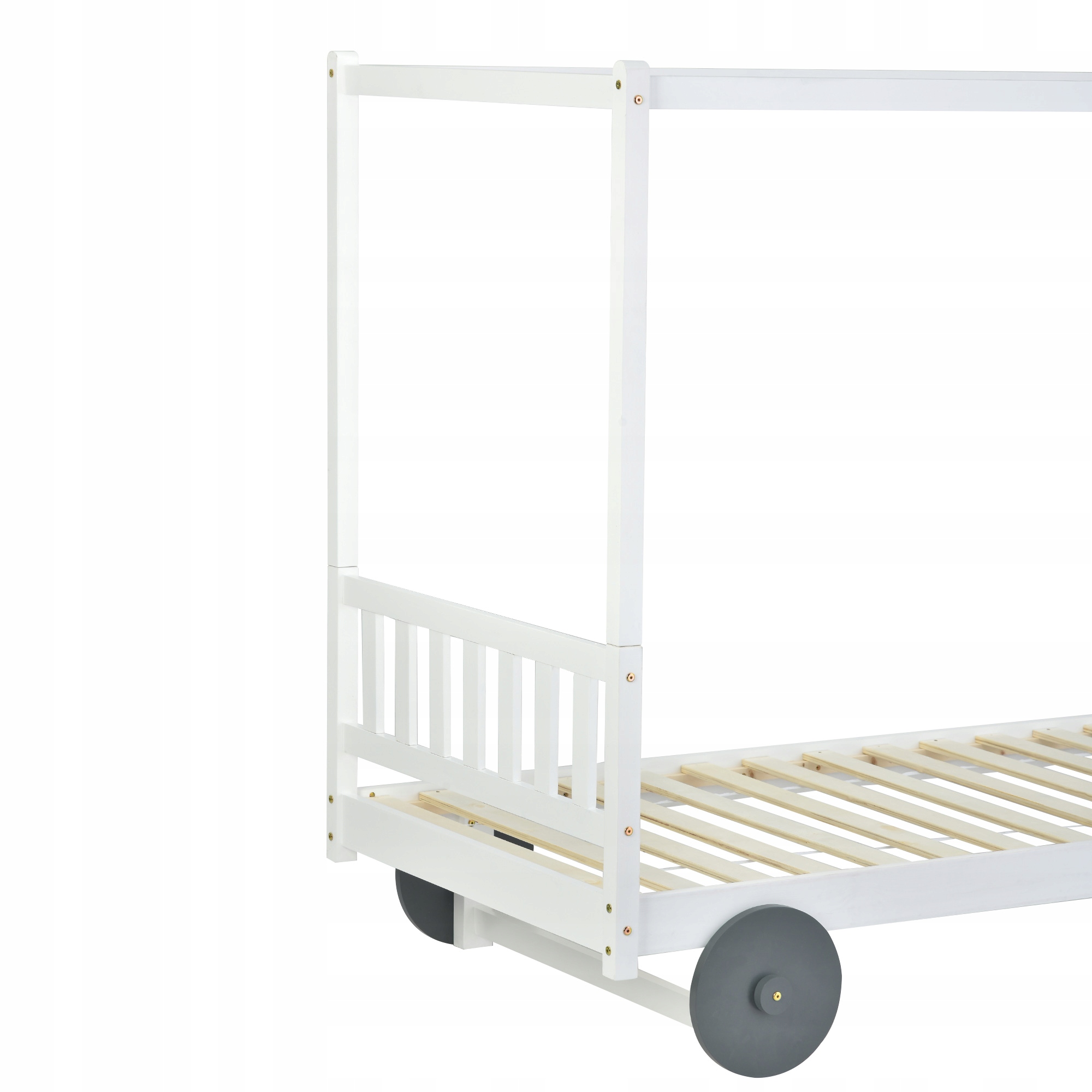 Łóżko drewniane łóżko samochodowe 90x200 Biały Szerokość mebla 90 cm