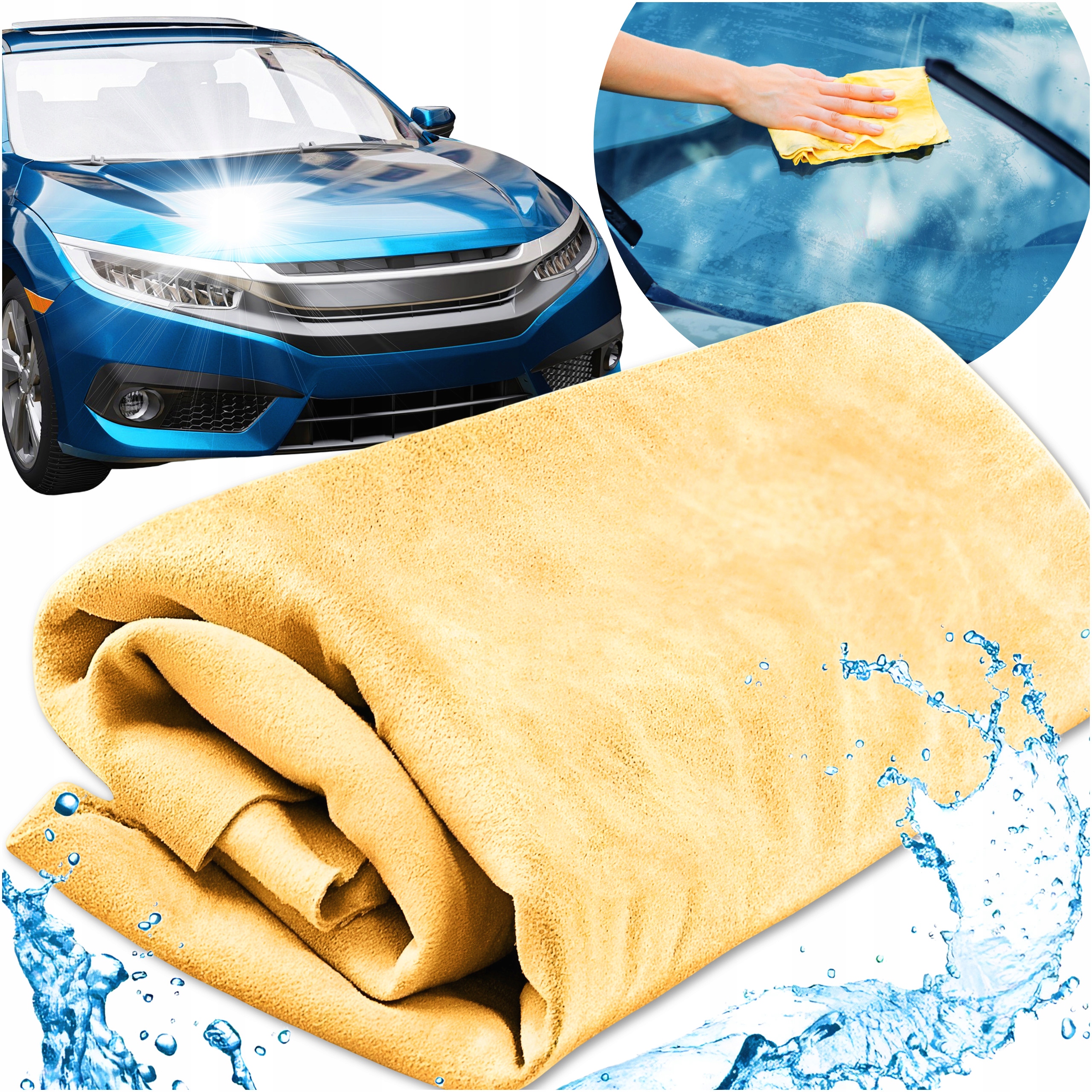 Ręcznik Ściereczka Bezszwowa Do Polerowania Mycia Samochodu Szyb 90x60cm
