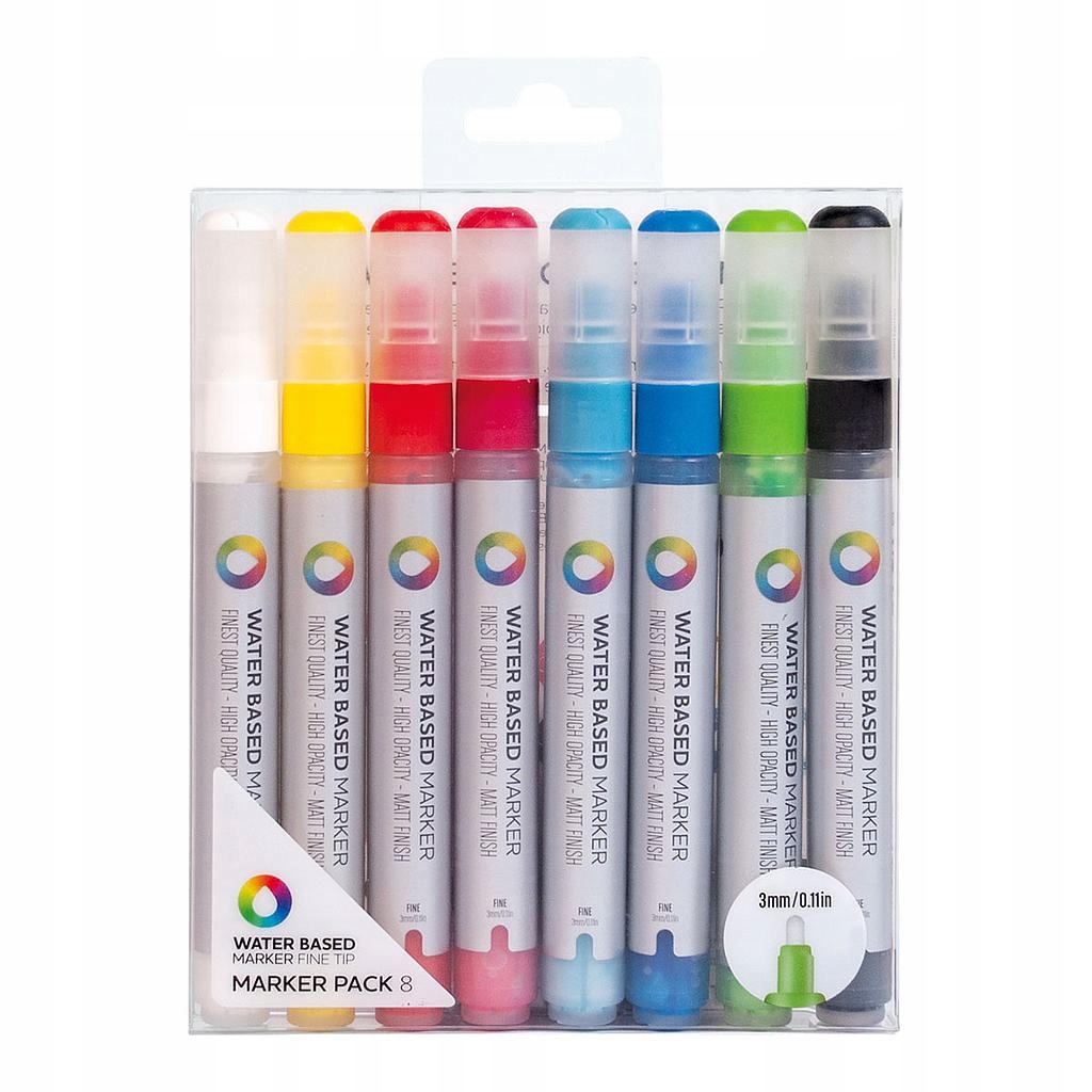 

Markery akrylowe, dekoracyjne Mtn 3mm Zestaw 8szt