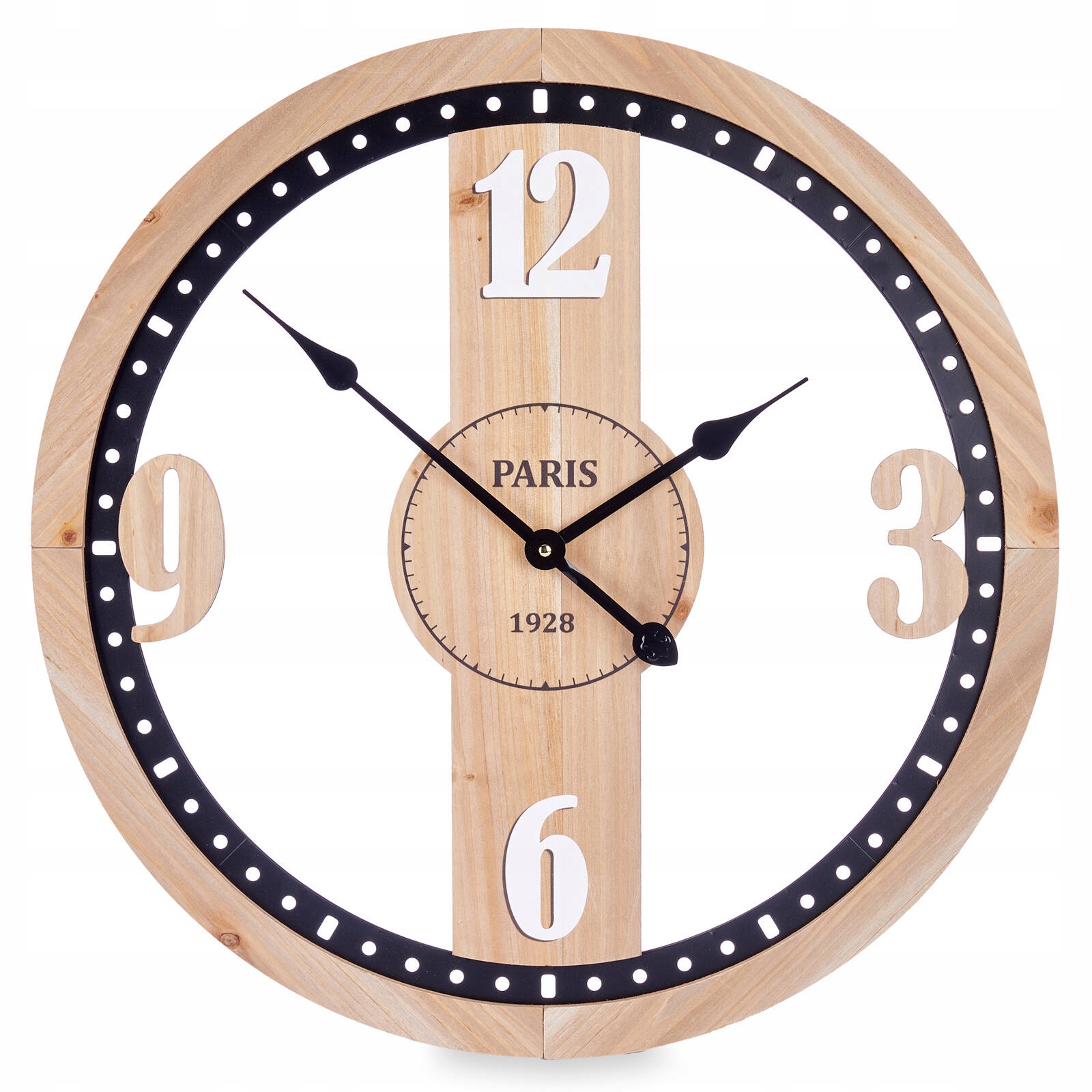 Loftový Hodinový Strojček Paris 1928, 60 CM, Minimalistický, Giftdecor