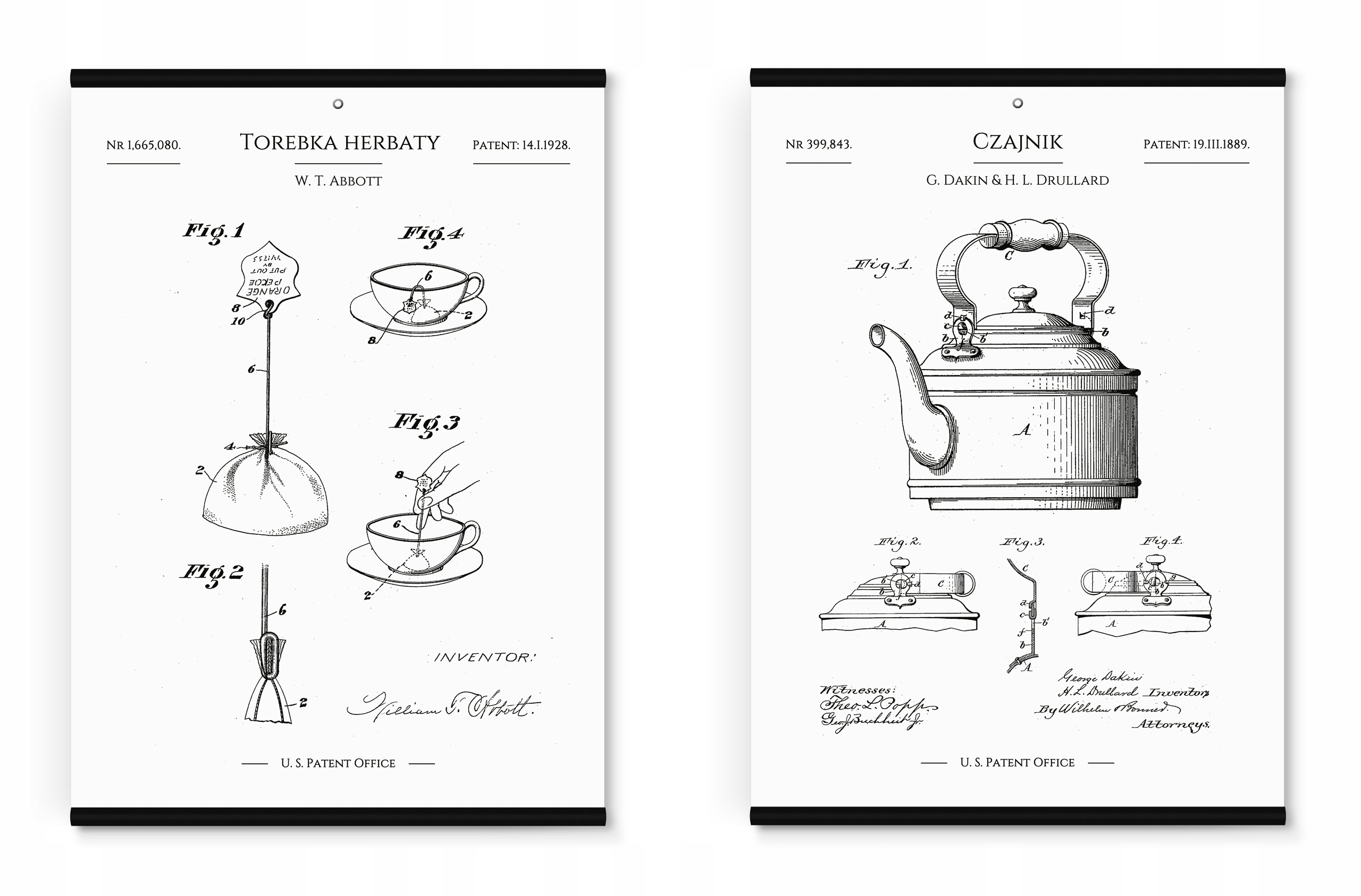 

Plakaty obrazy do kuchni Patent Herbata Czajnik