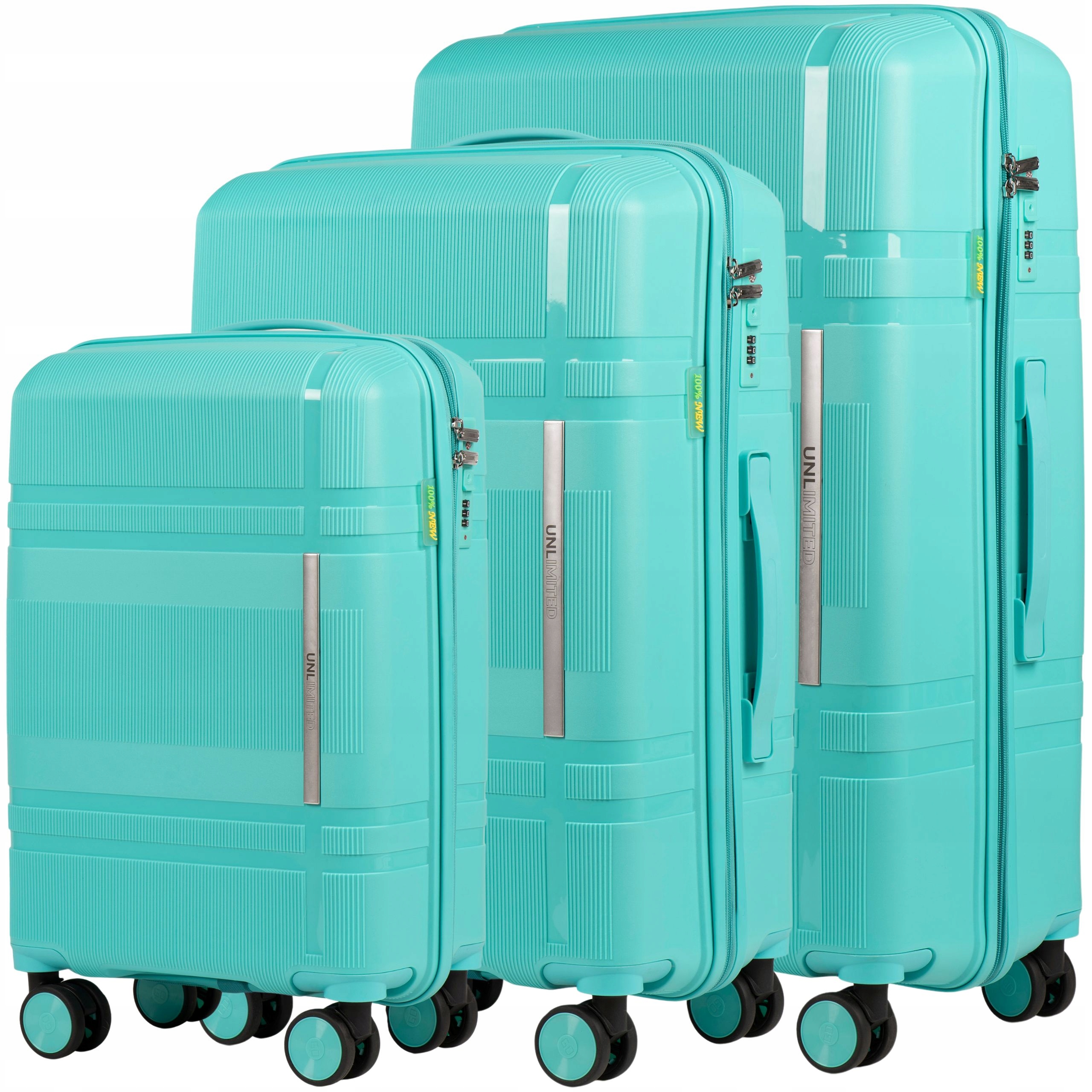 KOMPLET XXL 3 sztuki NIEZNISZCZALNY BAGAŻ WALIZKI POLIPROPYLEN Wielkość zestaw