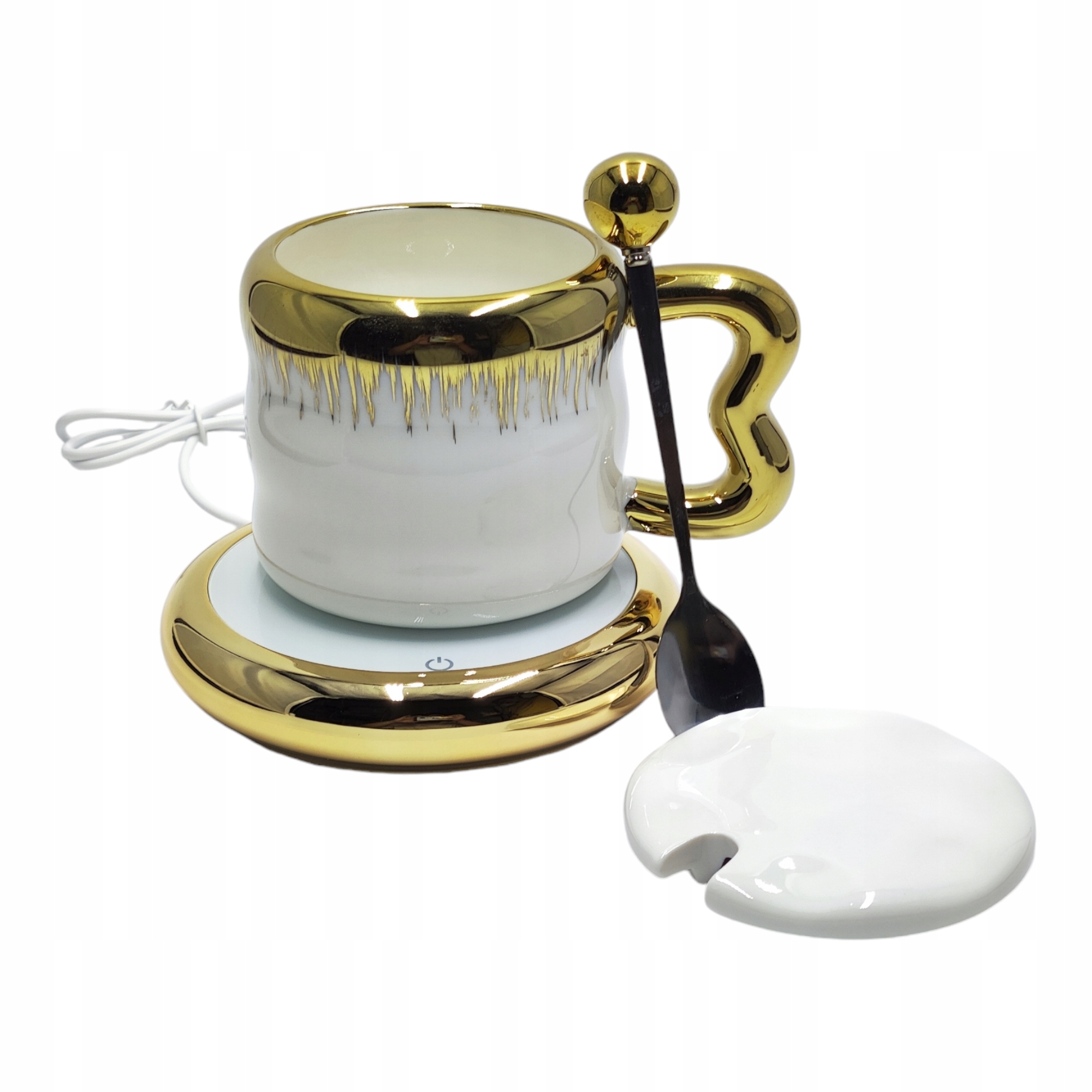 Set Velký Hrnek S Usb Ohřívačem Lžíce Kabel Hrnky Dárek Den Babiček