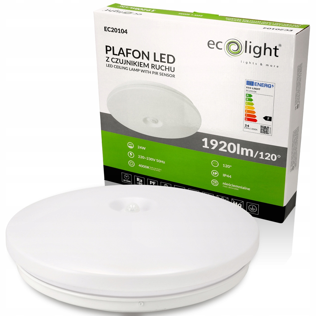 

Lampa Led Plafon Z Czujnikiem Ruchu 24W IP44 Pir