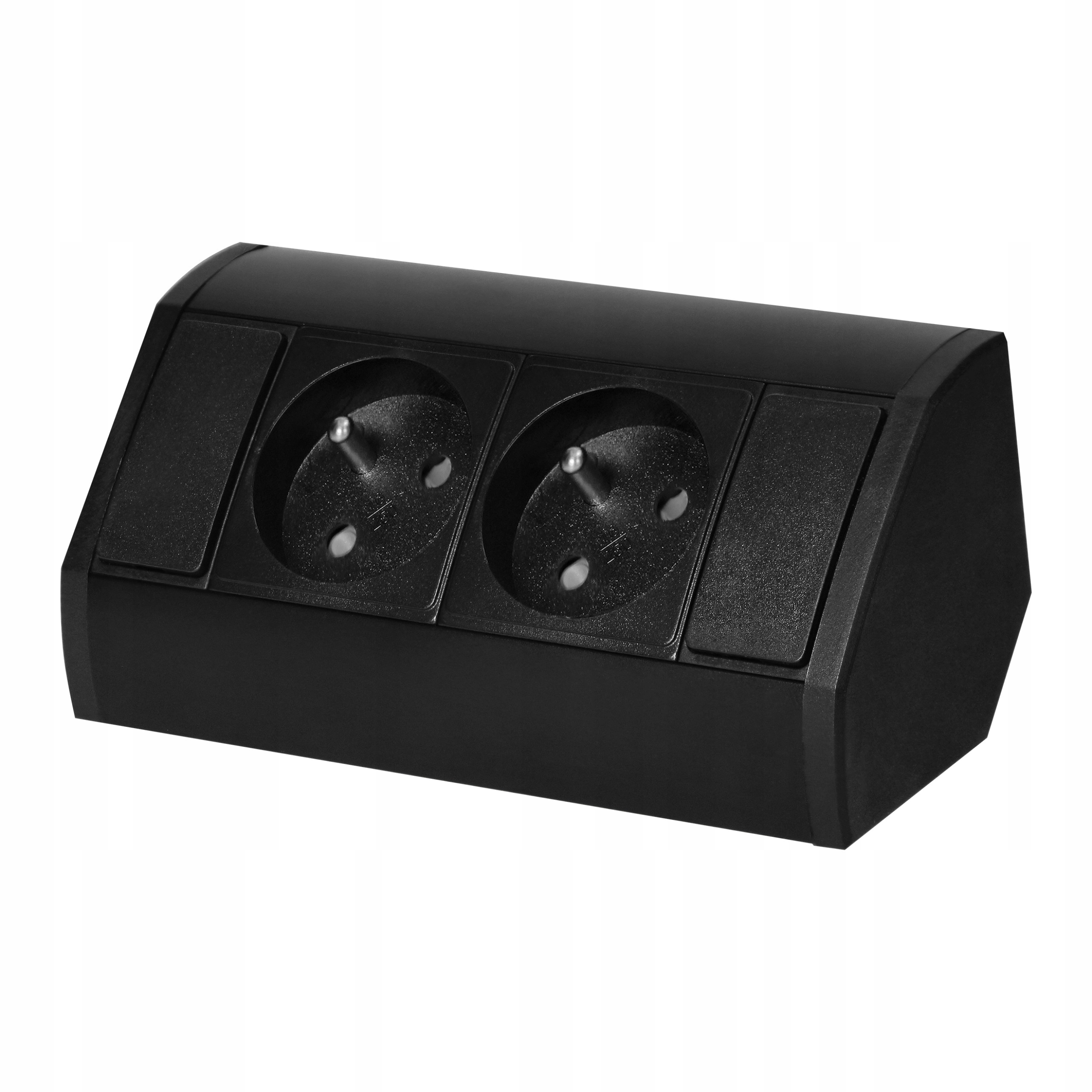 Gniazdo Elektryczne Meblowe Narożne Kuchenne Blatowe czarne 2 gniazdka