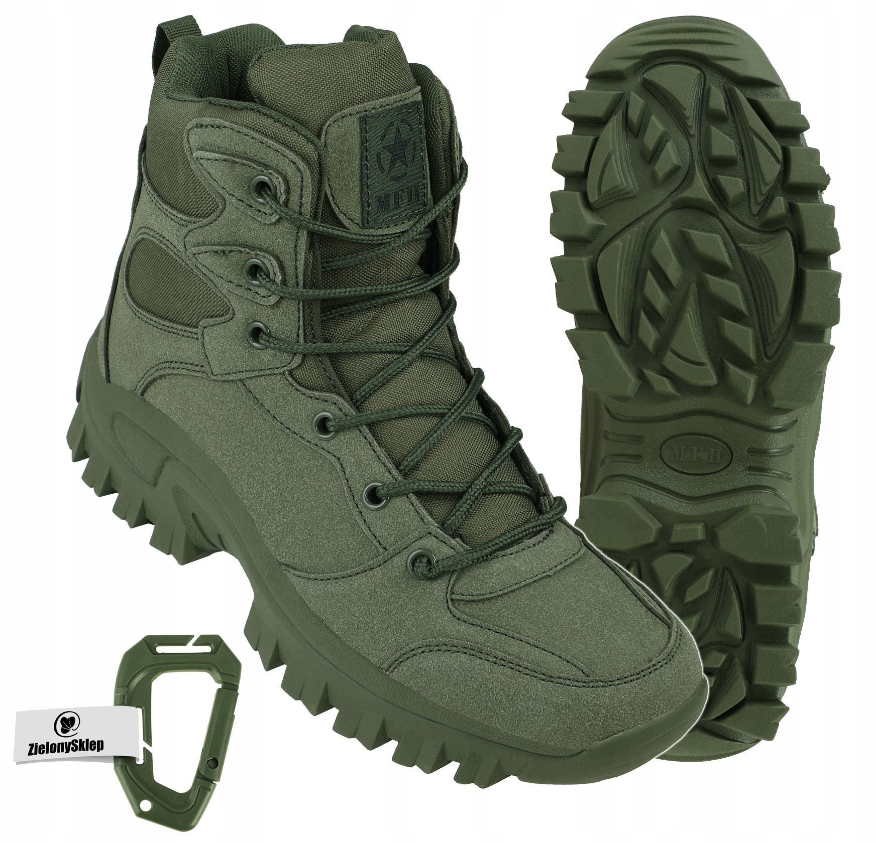 Vojenské taktické trekové boty Mfh Commando Olive 44 +gr.