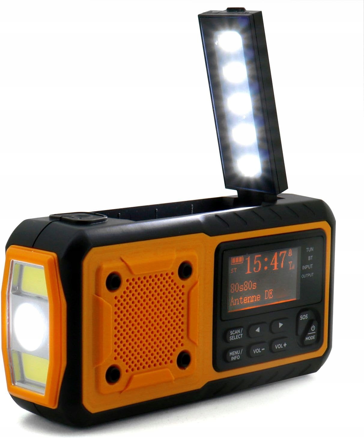 Solární turistické rádio Soundmaster DAB1120R Dab+ Fm Powerbank Dynamo Bt