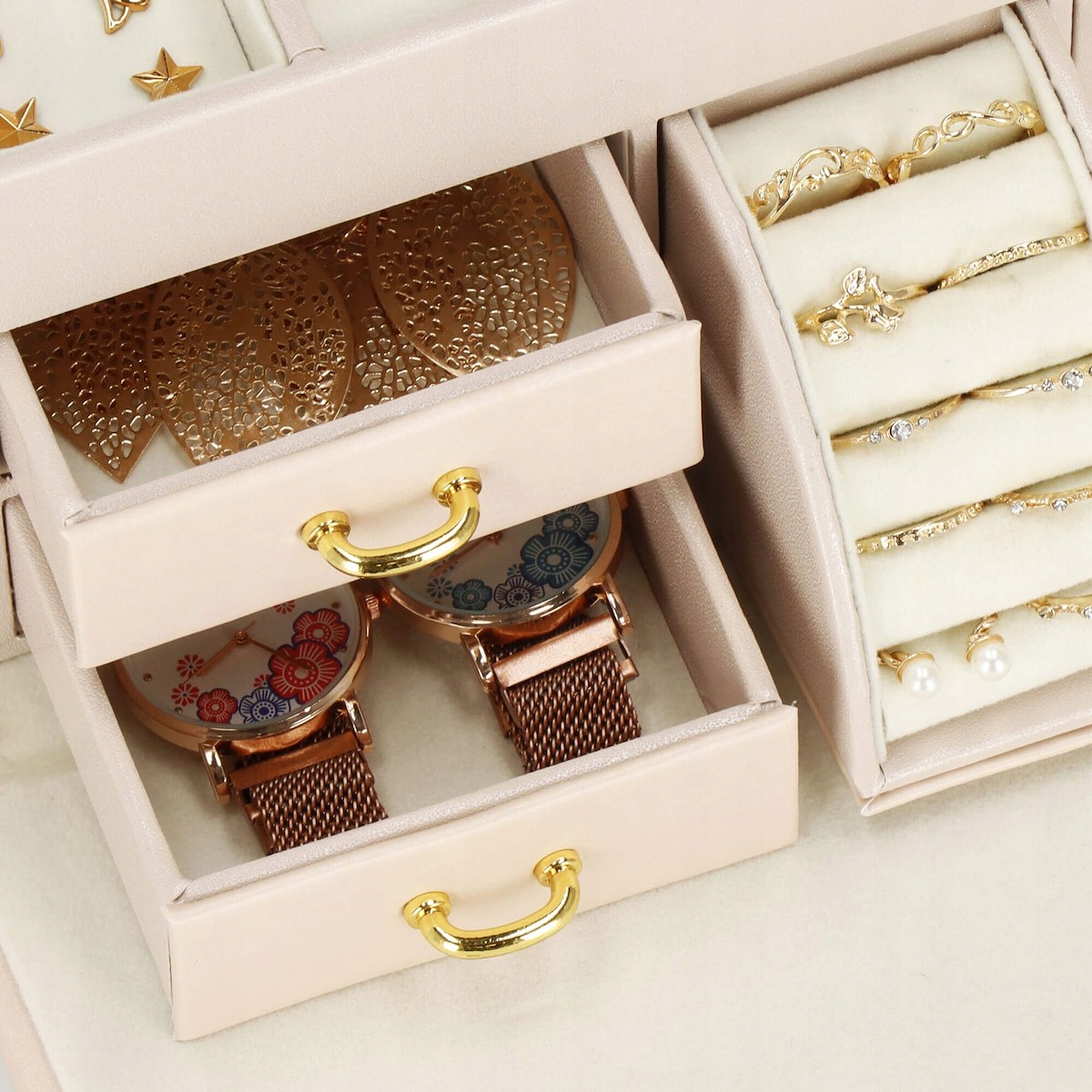 ORGANIZER NA BIŻUTERIĘ SZKATUŁKA KUFEREK PUDEŁKO ELEGANCKI KASETKA XXL ETUI Kod producenta HA1086