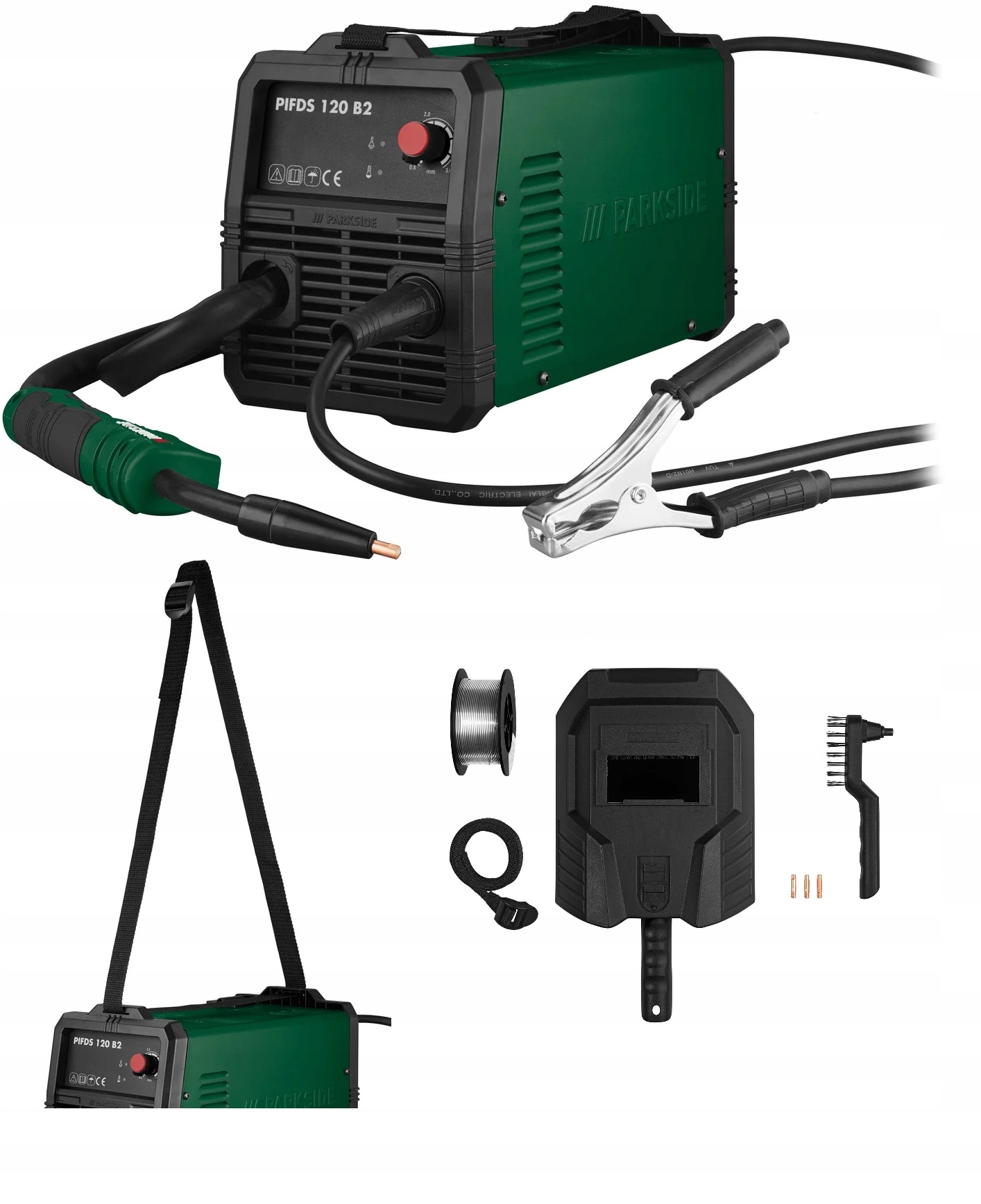 Parkside Pifds 120 B2 Spawarka Inwertorowa Maska 20-120 A Drut Spawalniczy