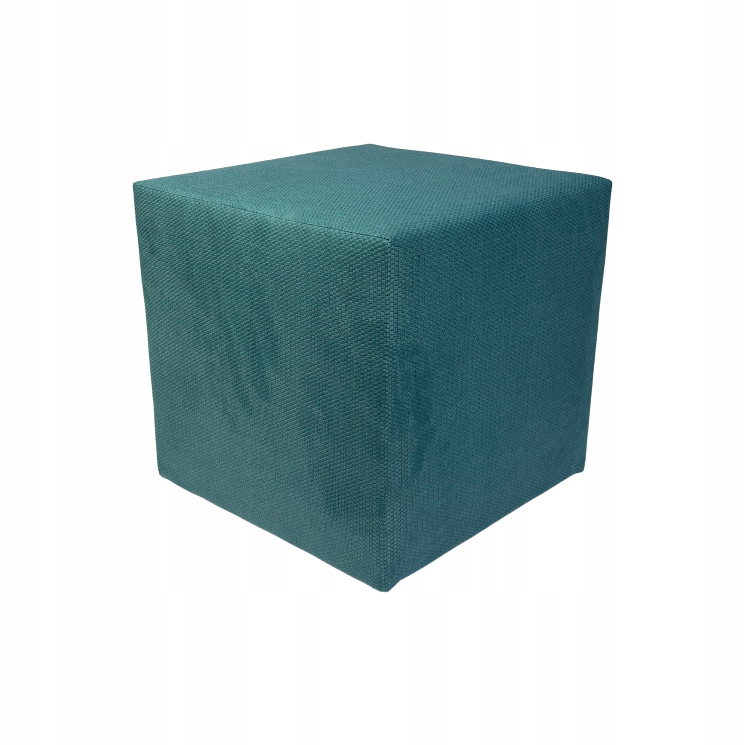 Taburet čtvercová z makalu, jemný plyš s výstupky, tyrkysová