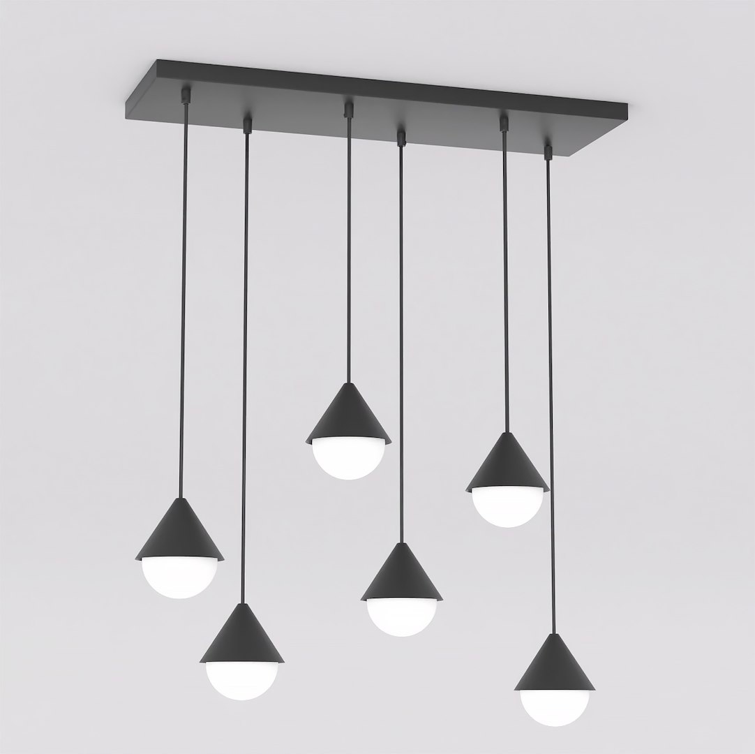 Závesná lampa Giro 6 Led čierna, prstencová, 140 x 70 cm