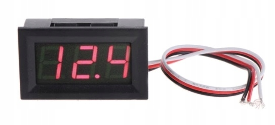 WOLTOMIERZ 4,5-30VDC W OBUDOWIE, TRZY PRZEWODY (ZASILANIE+POMIAR), CZERWONY