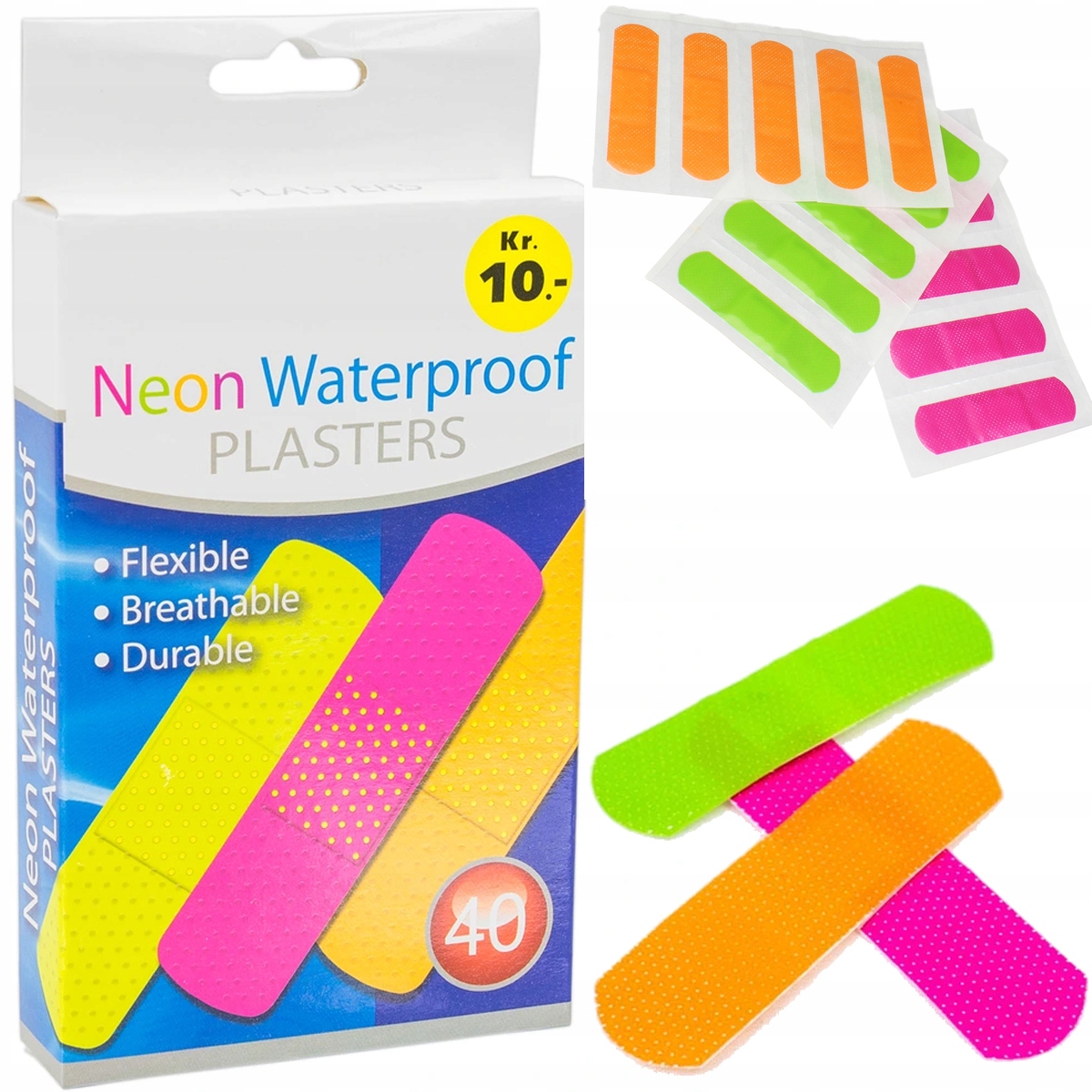 

Plastry Zestaw Neonowe Silikonowe 40SZT Wodoodpo*