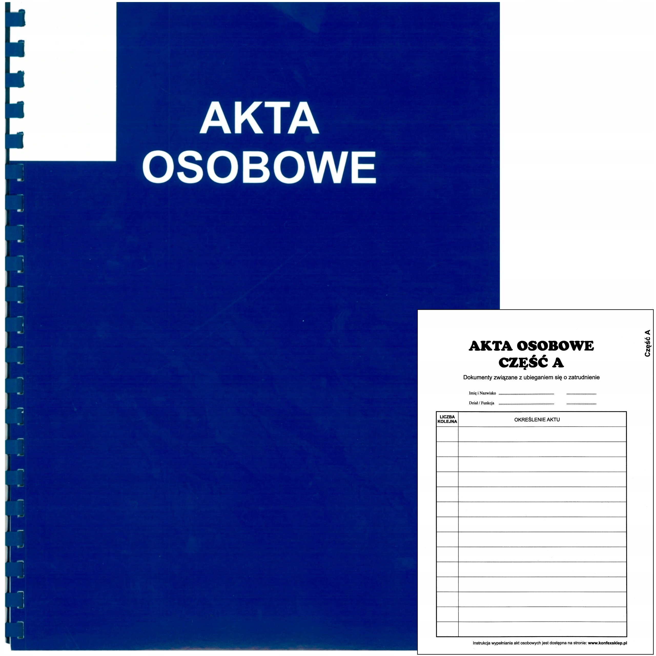 Teczka AKTA OSOBOWE z bindą T-02 niebieska