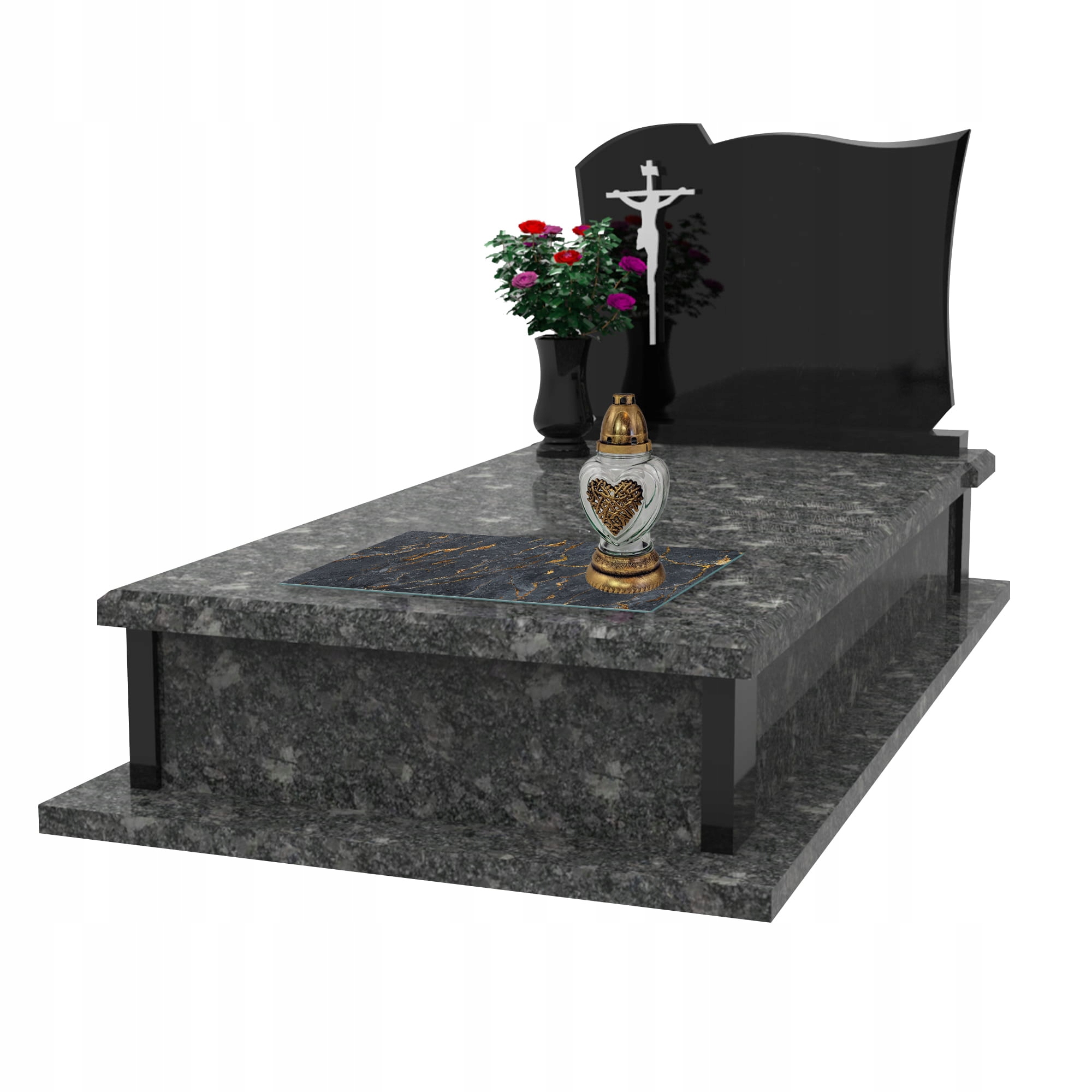 SZKLANA PODSTAWKA POD ZNICZE 60x20cm Marmur 378c Stan opakowania oryginalne