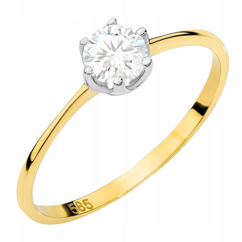 Zlatý Prstýnek pr. 585 Velká Zirkon 14k vel.13