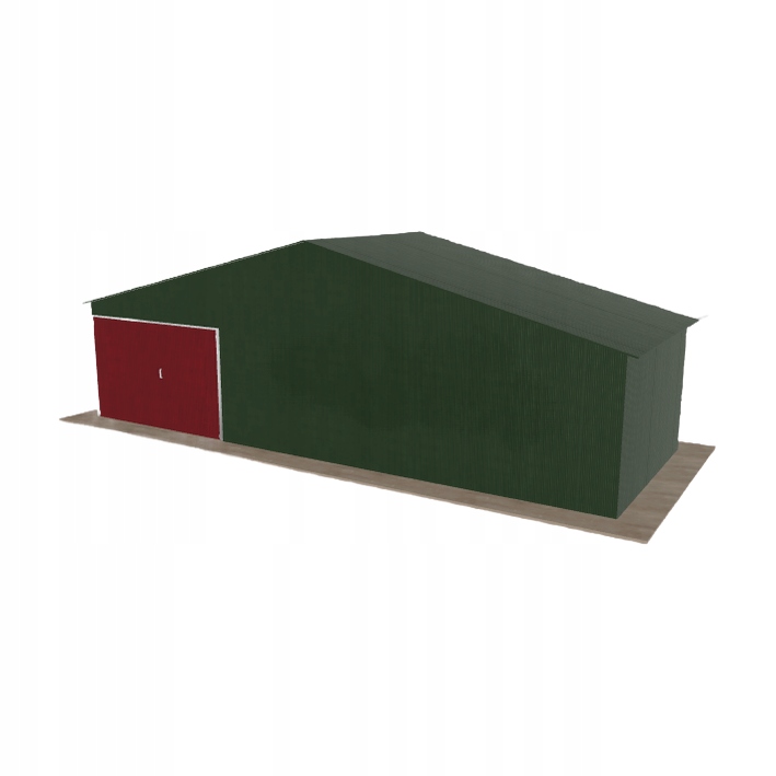 Plechová garáž 9.5x3.5 m jednopolohová, dvouspádová, zelená