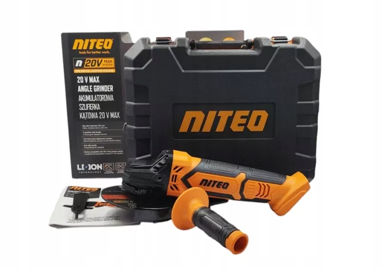 Akumulatorowa Szlifierka Kątowa Niteo Tools 20V Max Walizka Bez Aku.
