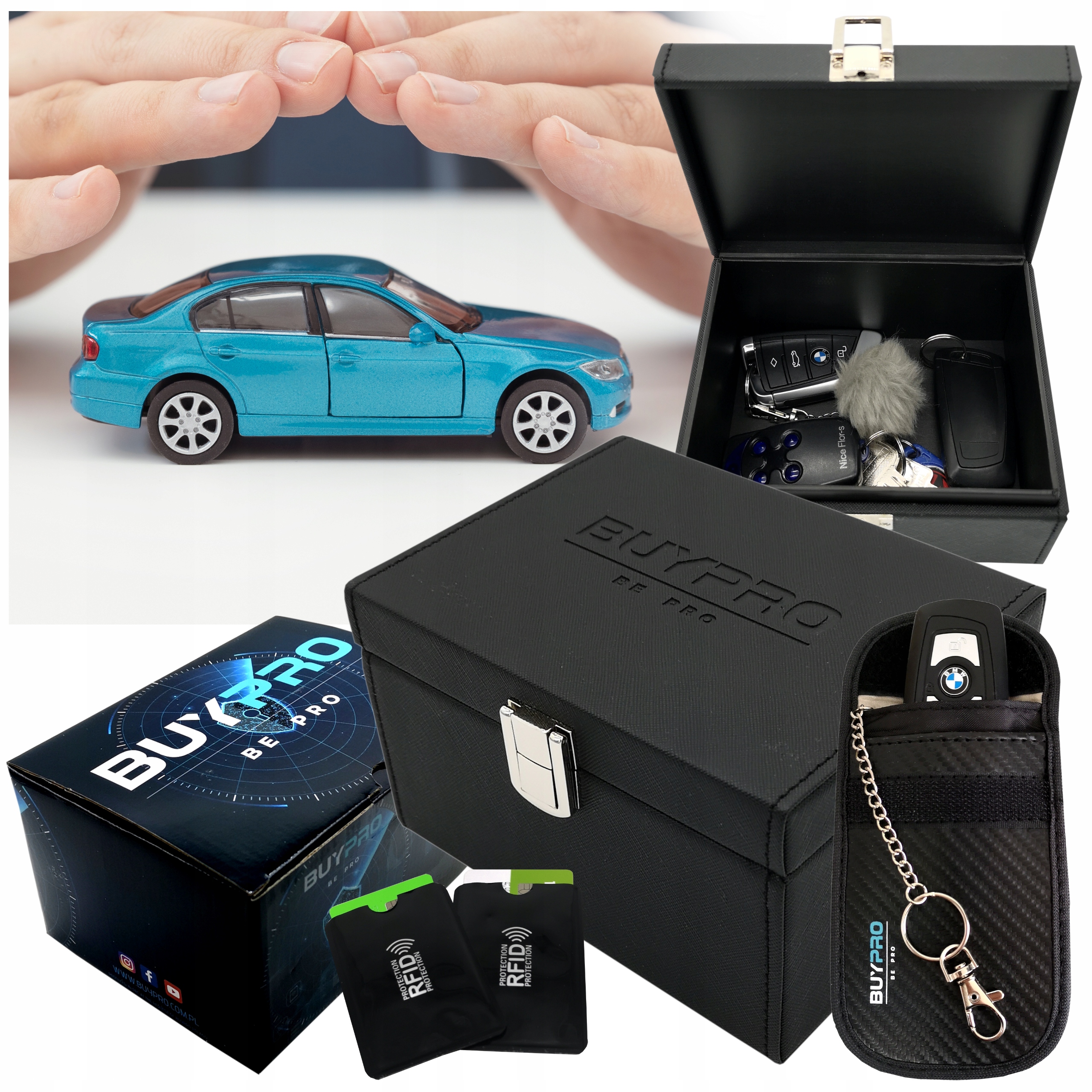 Krabička Faraday Pouzdro pouzdro Na Klíček Keyless Rfid Set Dárek