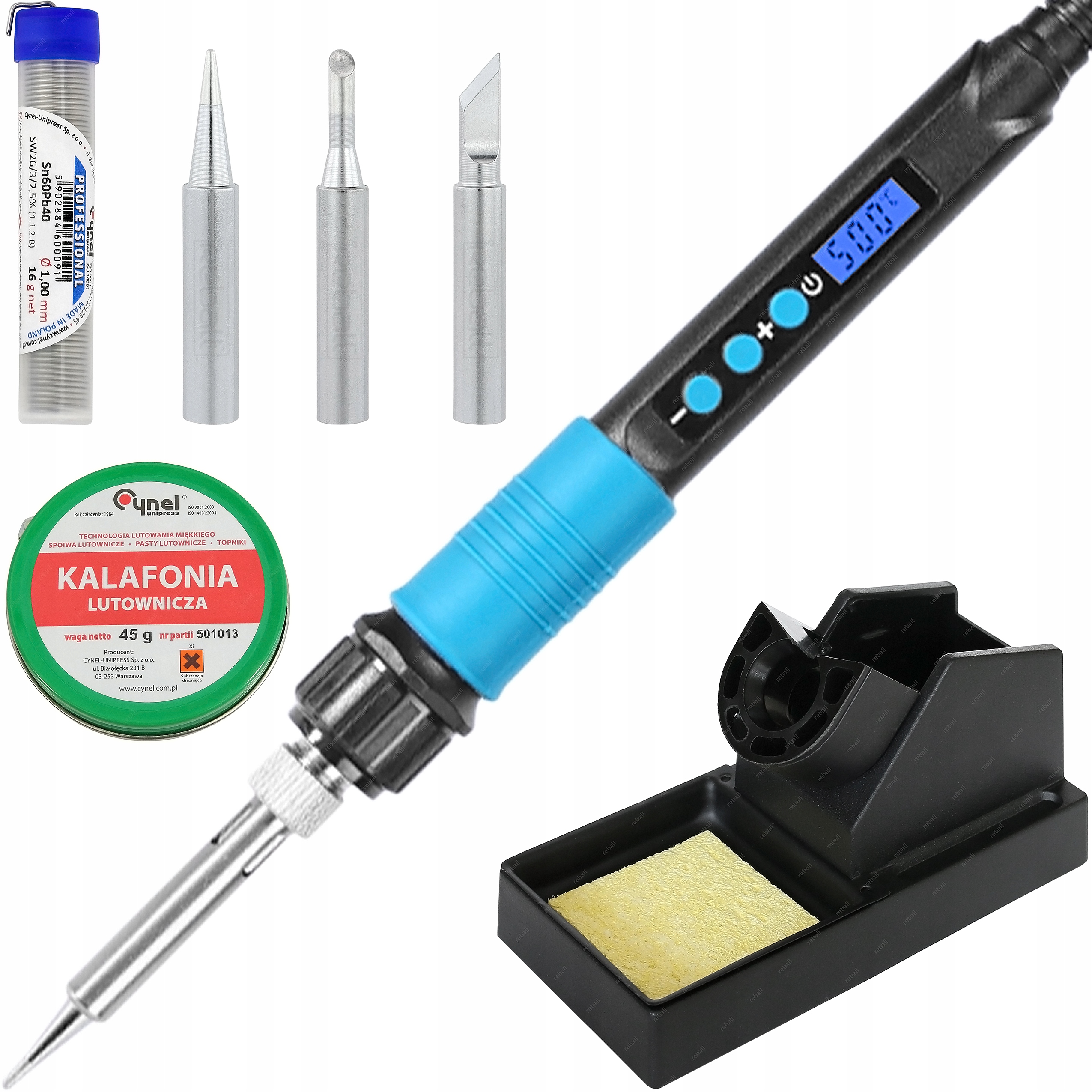 ZESTAW LUTOWNICA PRECYZYJNA 928D-V 60W + AKCESORIA