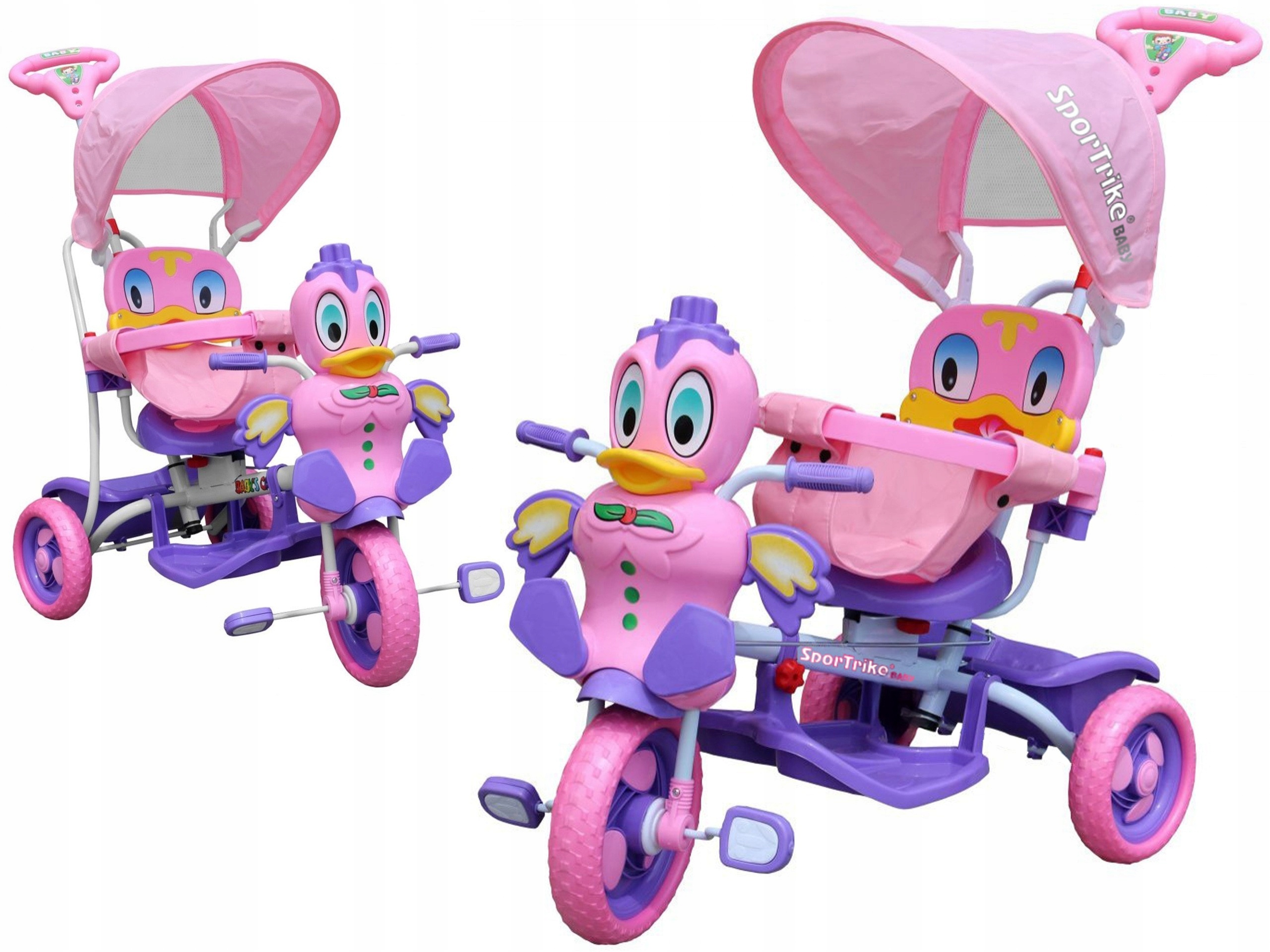 Pierwszy Rowerek dla dziewczynki Miękkie Koła Dźwięki Regulowany Daszek