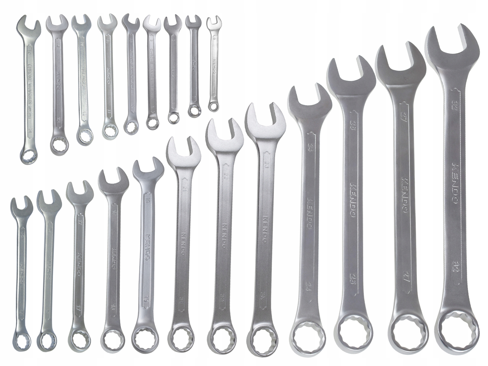 KLUCZE PLASKO OCZKOWE ZESTAW 21EL 6 32mm SATYNA