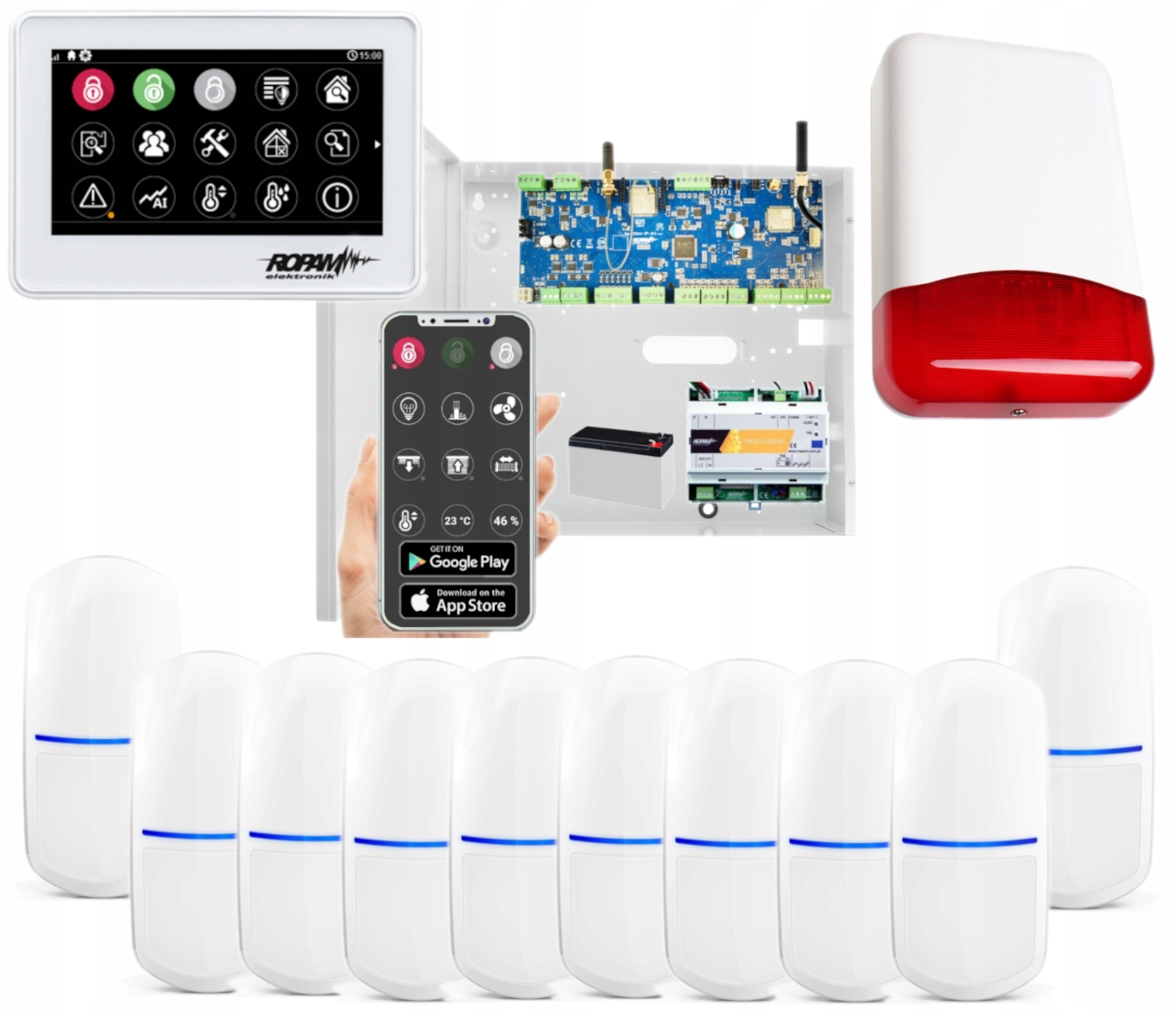Ropam NeoLTE Zestaw Alarm Wifi App 10x Slim-pir