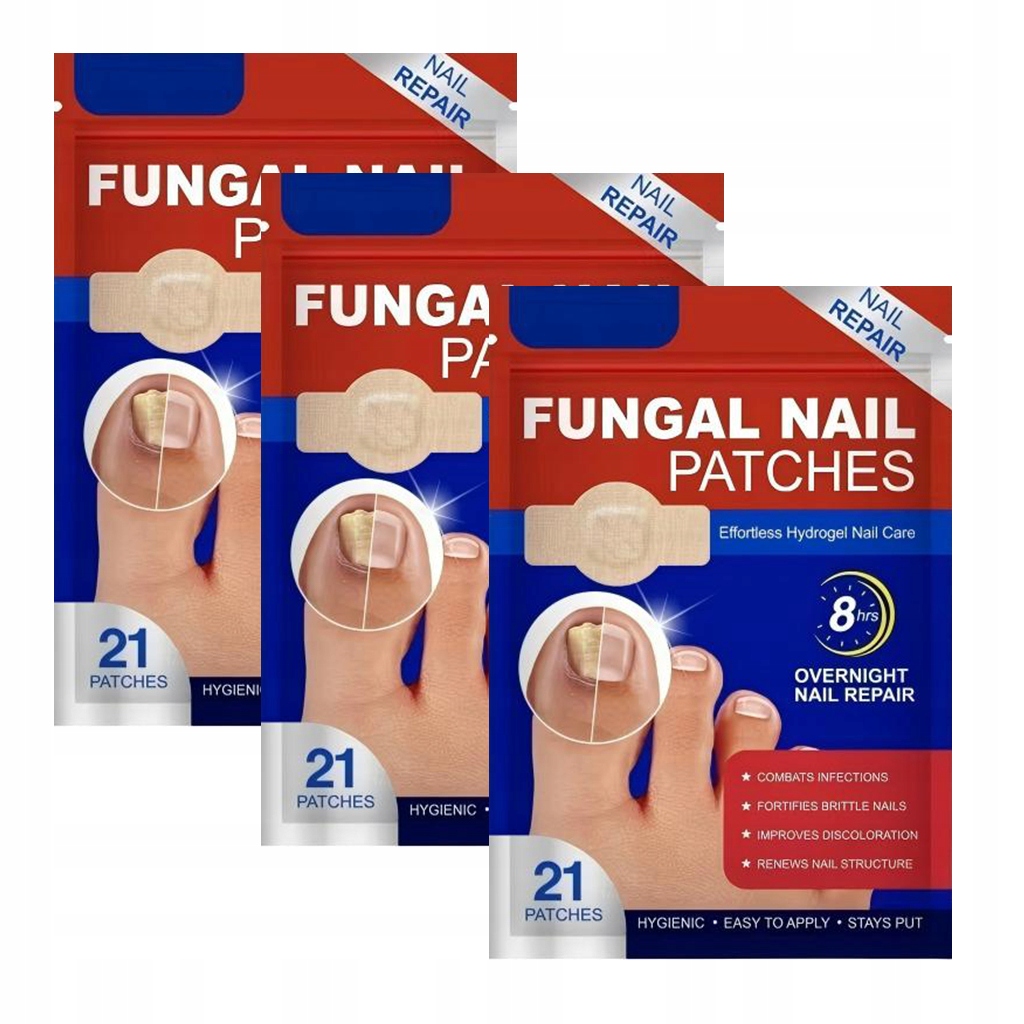 Náplast na péči o nehty na nohou, 3 balíčky na mykózu