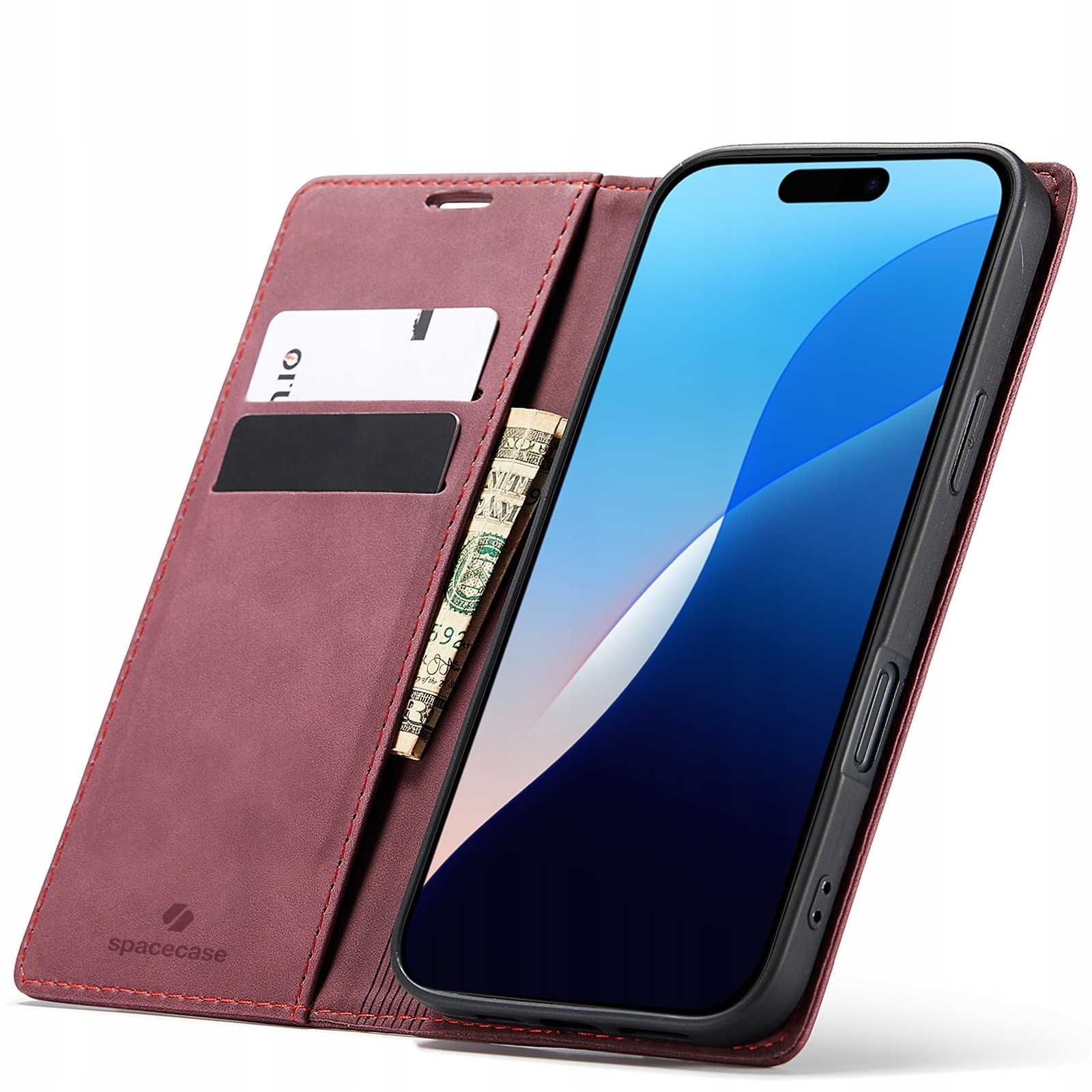 Spacecase Pouzdro/Peněženka pro iPhone 16 Pro červené