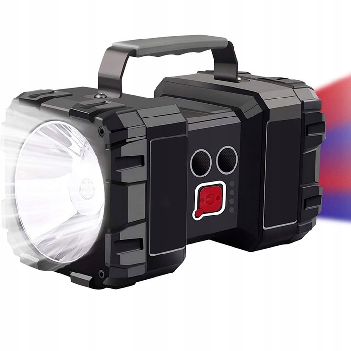 LATARKA LED TAKTYCZNA MOCNA AKUMULATOROWA SZPERACZ USB REFLEKTOR 1000LM 40W Długość 17.7 cm