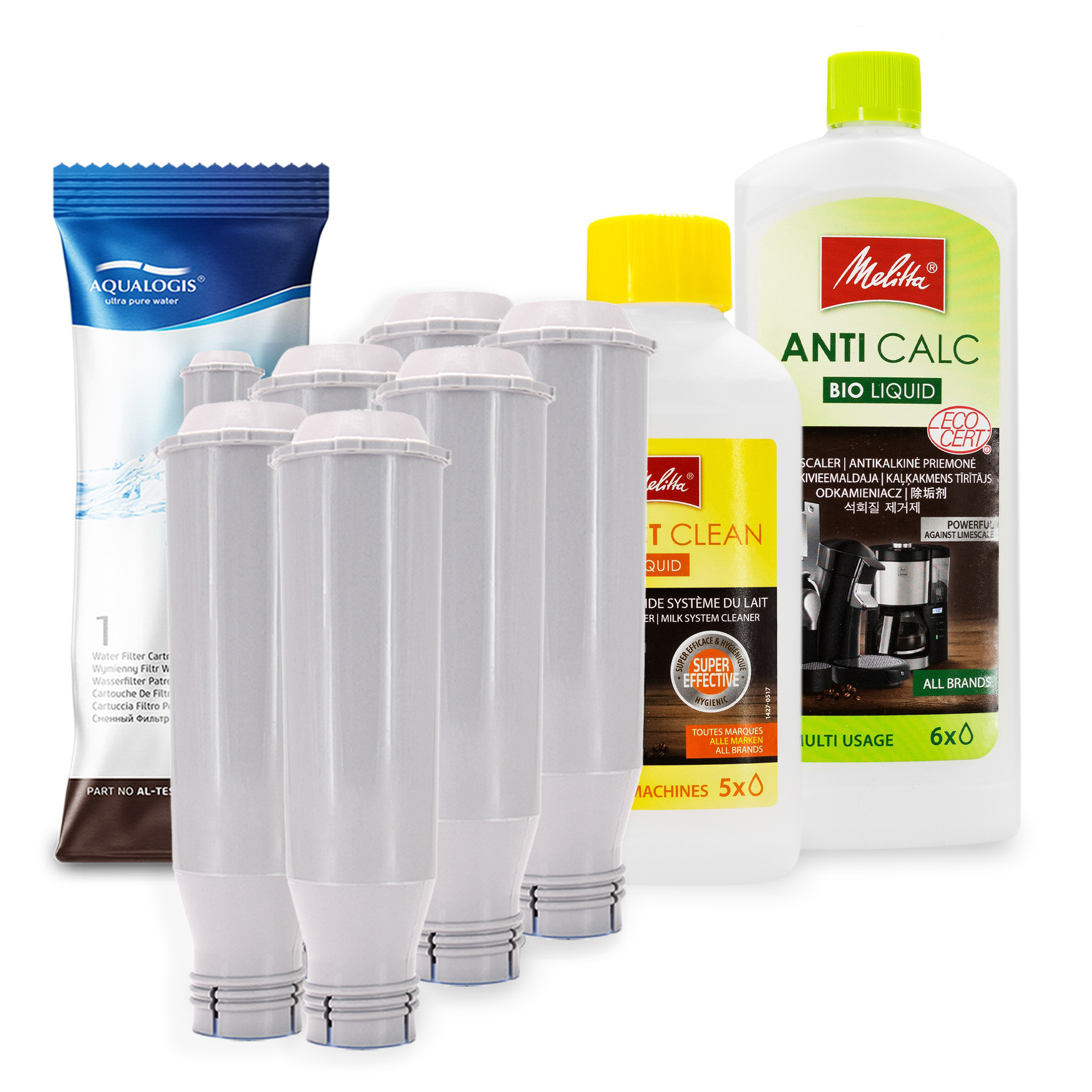 6 x Filtr do kávovaru Melitta AL-TES46 Odvápňovač 250 ml Tekutina 250 ml