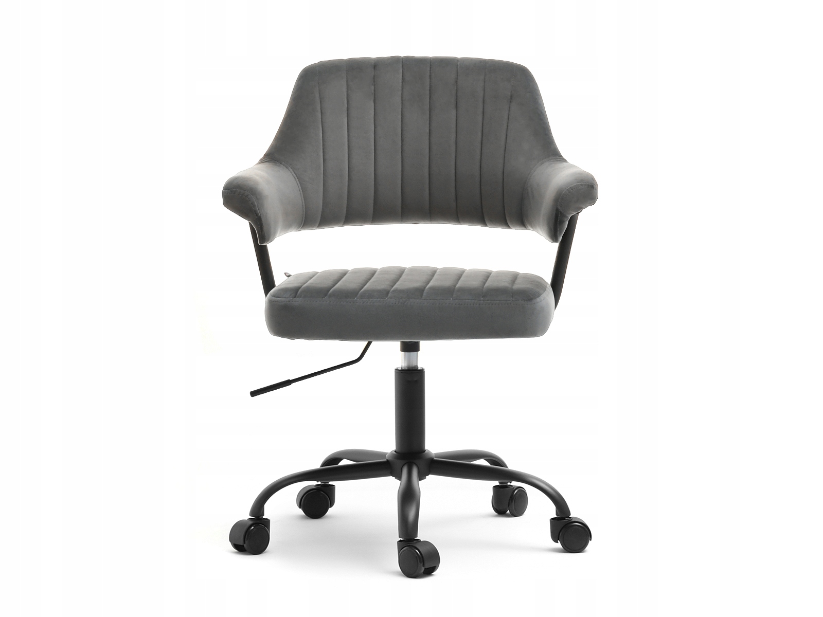 ELEGANCKI FOTEL BIUROWY Z REGULACJĄ WYSOKOŚCI OBROTOWY MERLIN SZARY CZARNY Marka Mebel-Partner