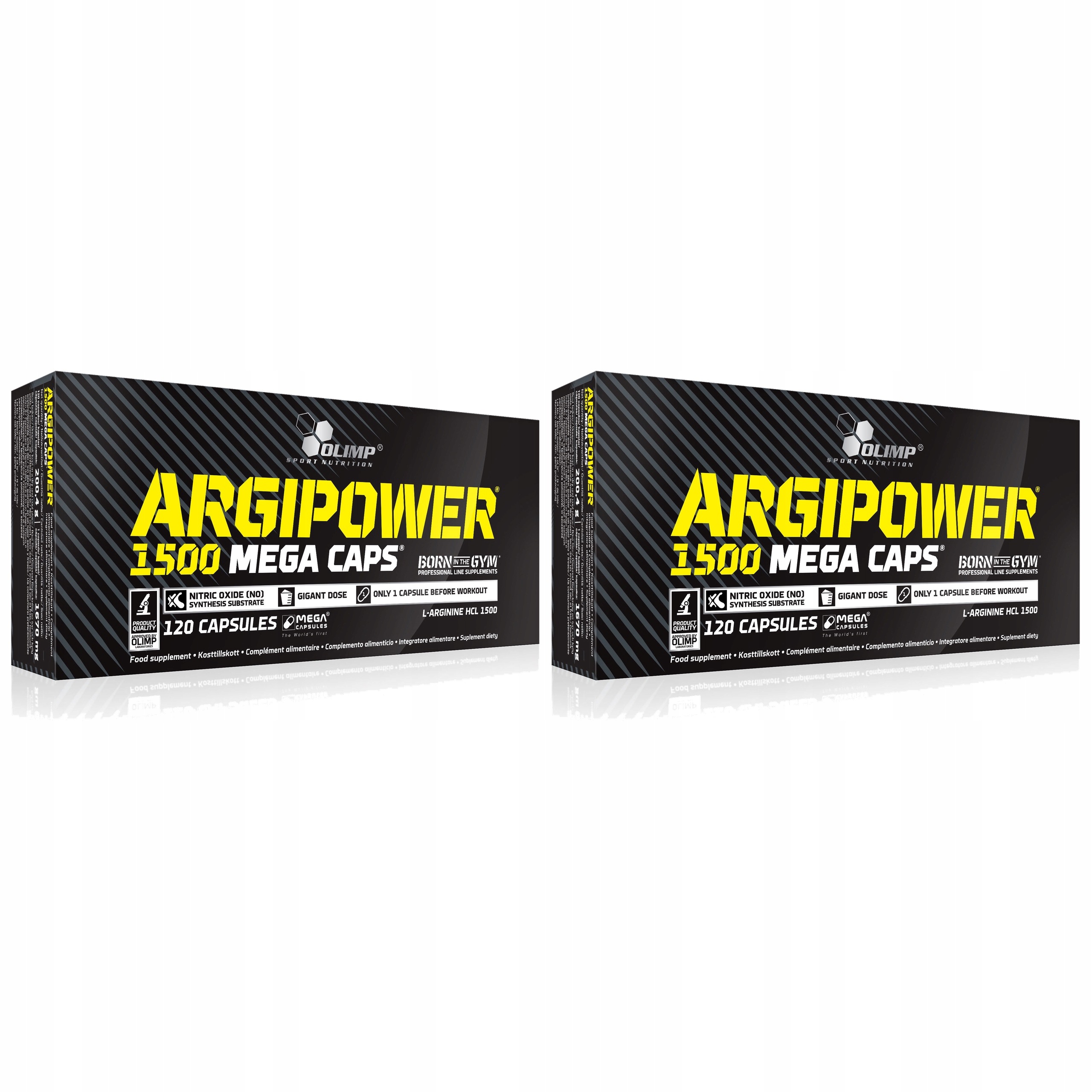 2x Arginin HCl L-arginin Síla Svaly Vytrvalost Trénink Olimp Argi Pow