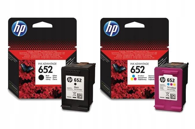 Zestaw Hp 652 kolorowy+czarny F6V24AE+F6V25AE