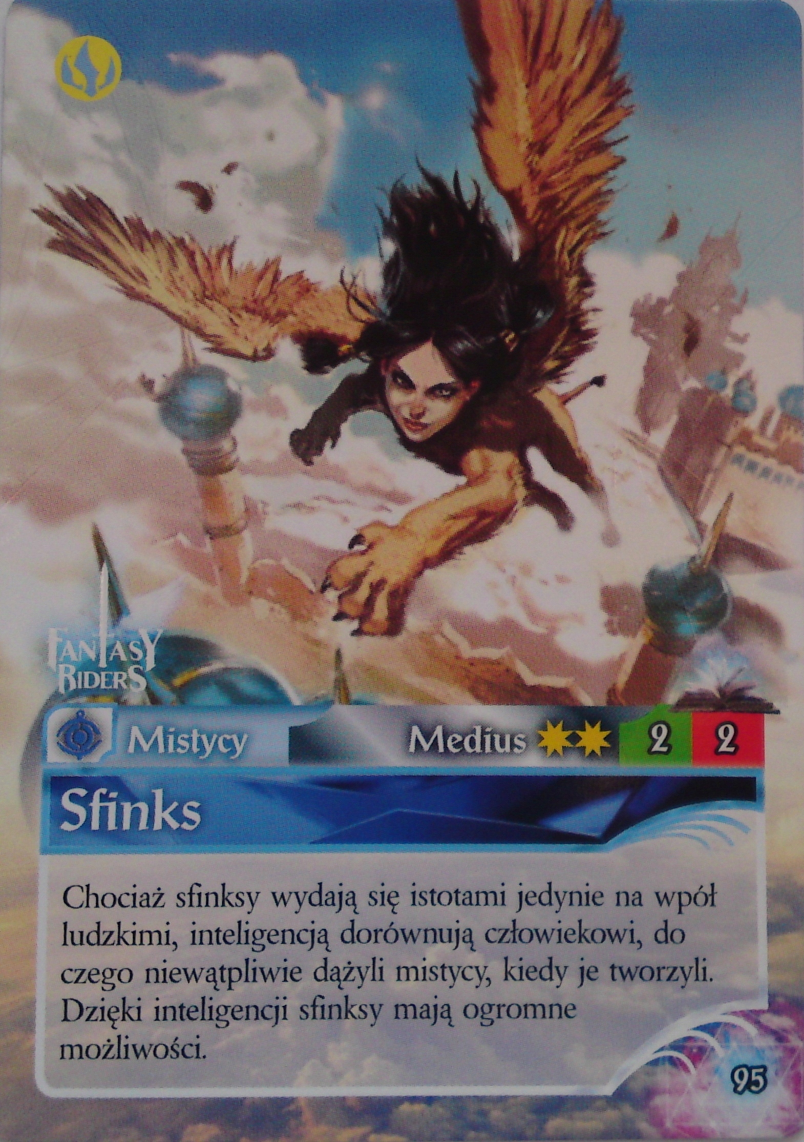 Karta Kolekcjonerska Panini Fantasy Riders Mistycy Sfinks Medius 95