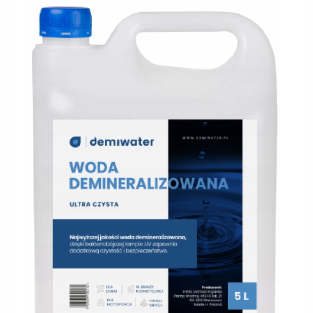 Woda demineralizowana 5l Demiwater