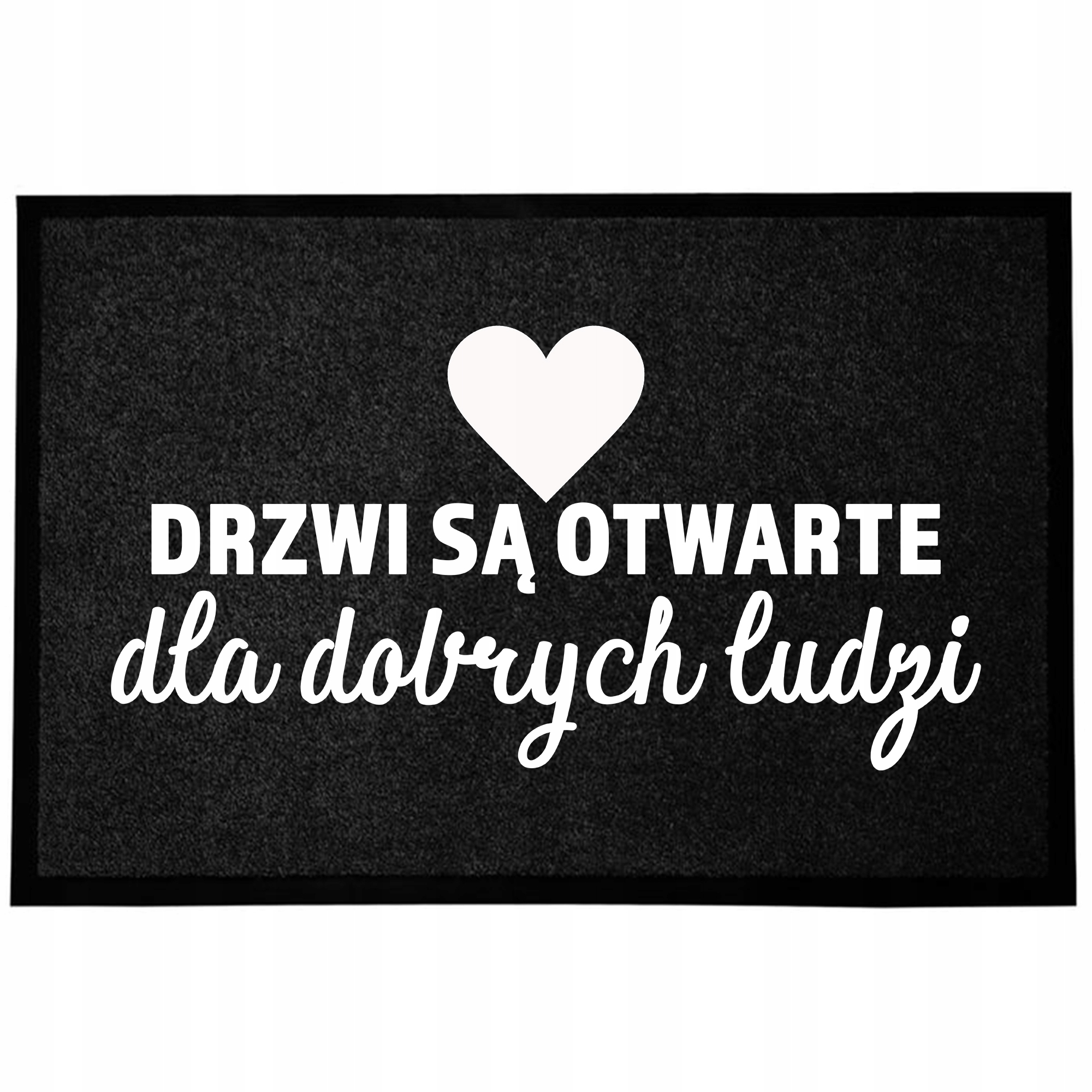 Wycieraczka Wejściowa Czarna Do Domu Dekoracyjna Drzwi Otwarte