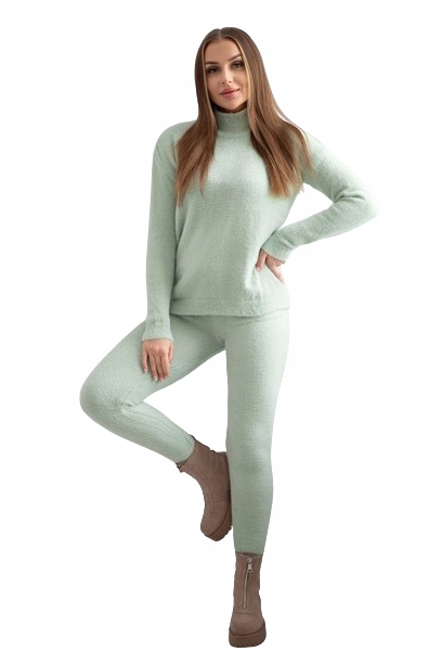 Svetrový komplet alpaka dvoudílný, tmavě mátový