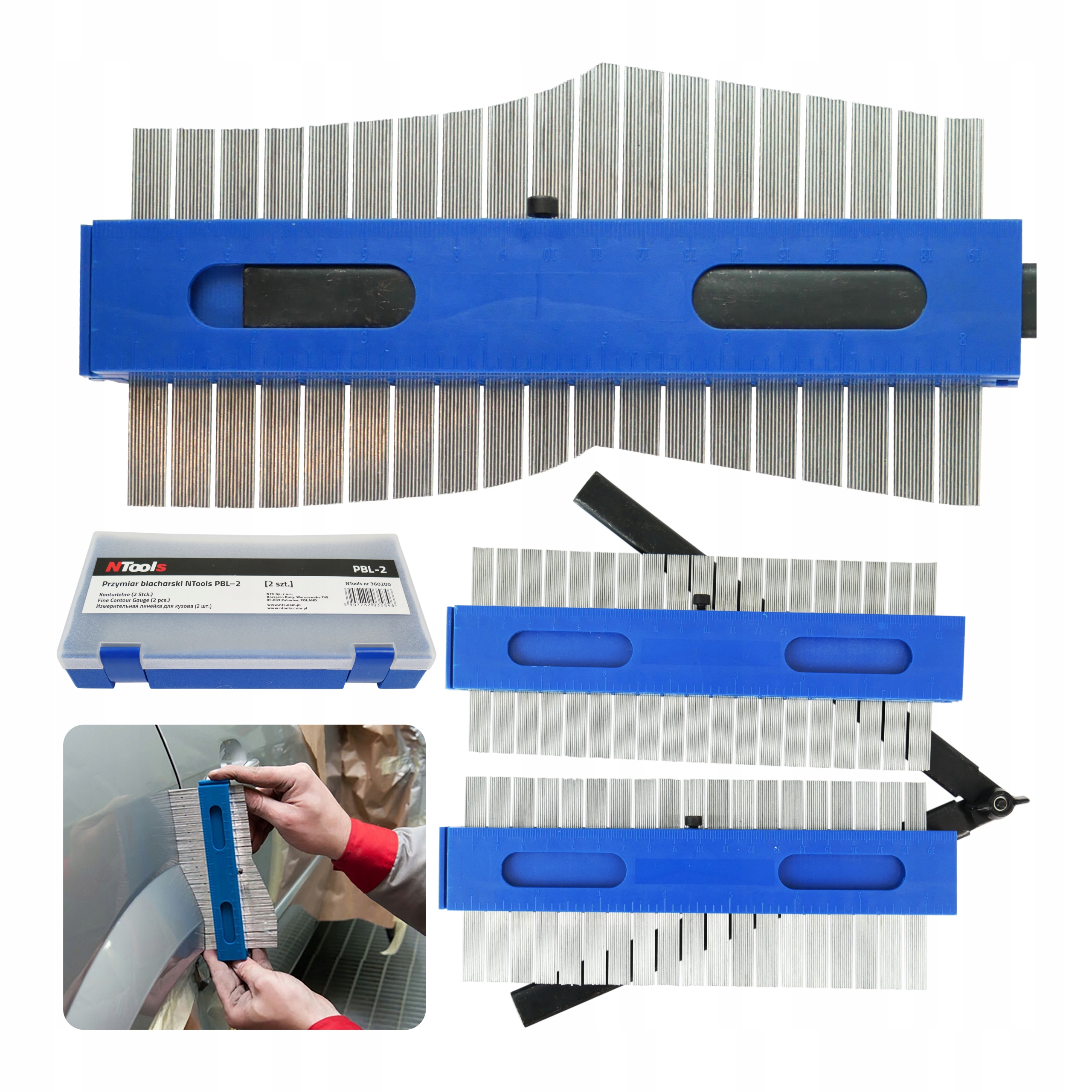 Blachářské Měřítko App hřeben 2ks měřítko pro reprodukci tvarů