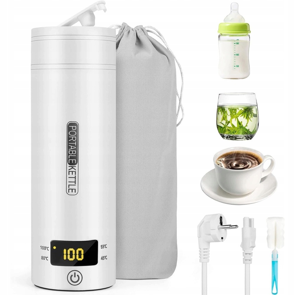 450 ML Přenosný Cestovní Mini Topný Hrnek, Cestovní Rychlovarná Konvice