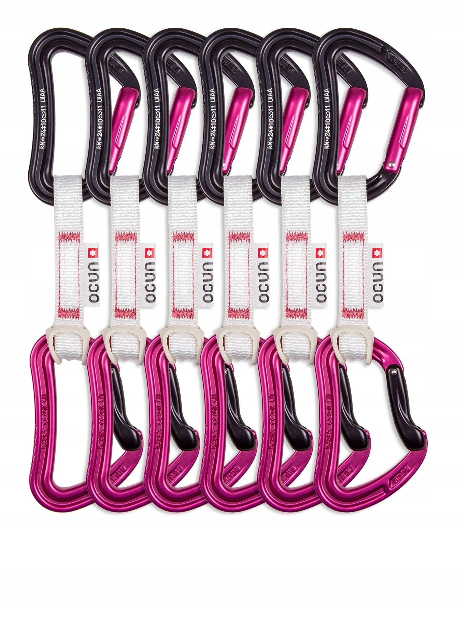 Expresky Ocun Raven Qd Bio-Dyn-Ring 15 mm 10 cm 6-pack pink