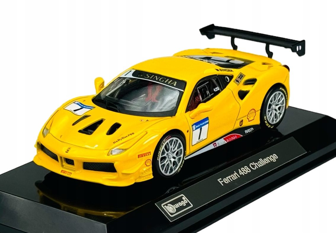 Bburago Ferrari 488 Challenge Signature Series Žlutá 1:43 Nový Kov 36306