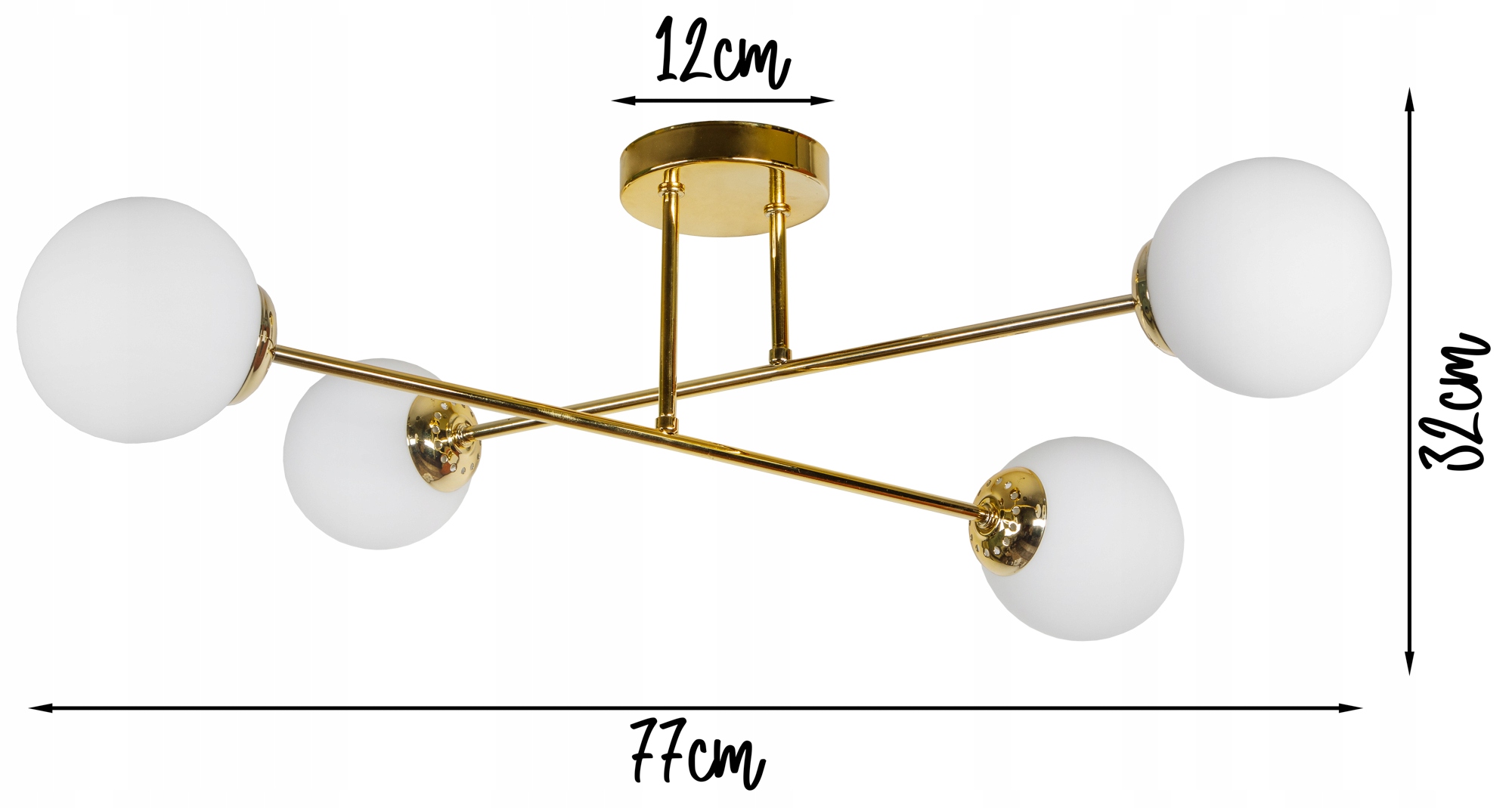 LAMPA WISZĄCA SUFITOWA ŻYRANDOL ZŁOTA KULE LED Zasilanie sieciowe
