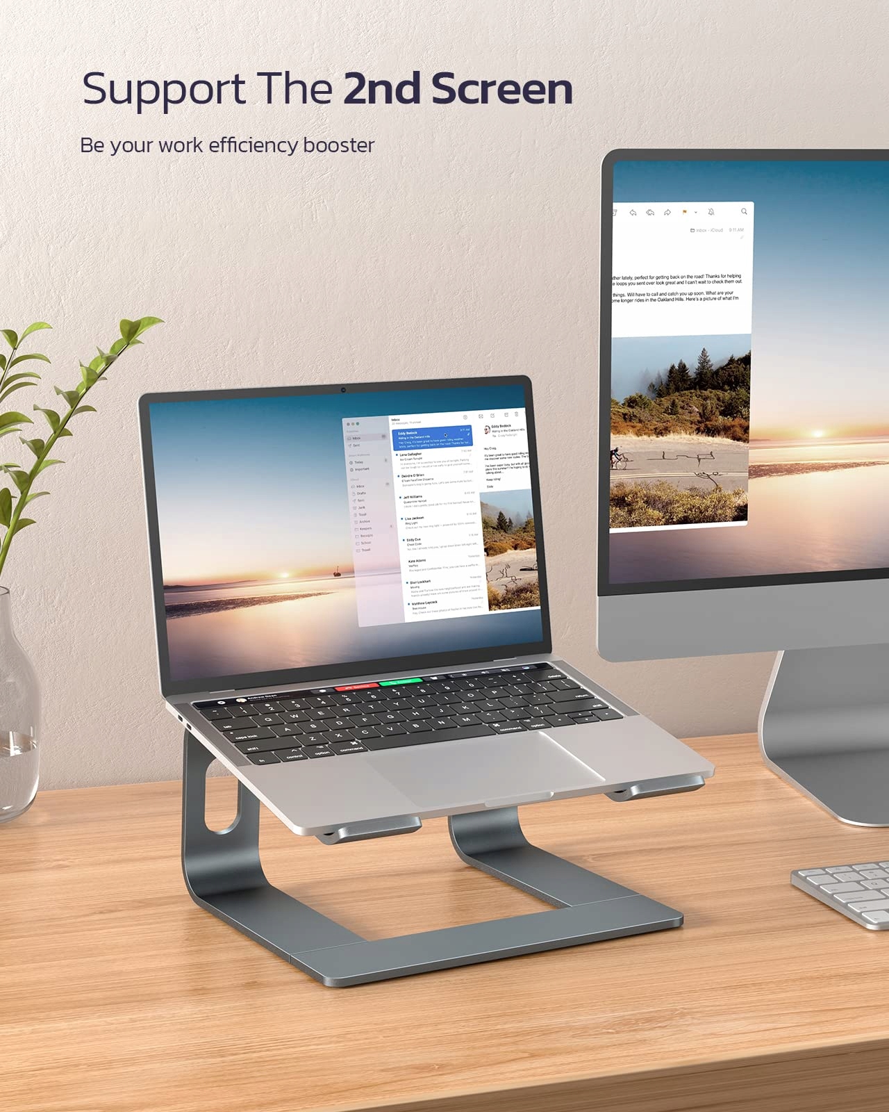 NULAXY ALUMINIOWY STOJAK NA LAPTOPA ERGONOMICZNY UCHWYT 10-16 CALI — miniatura 7