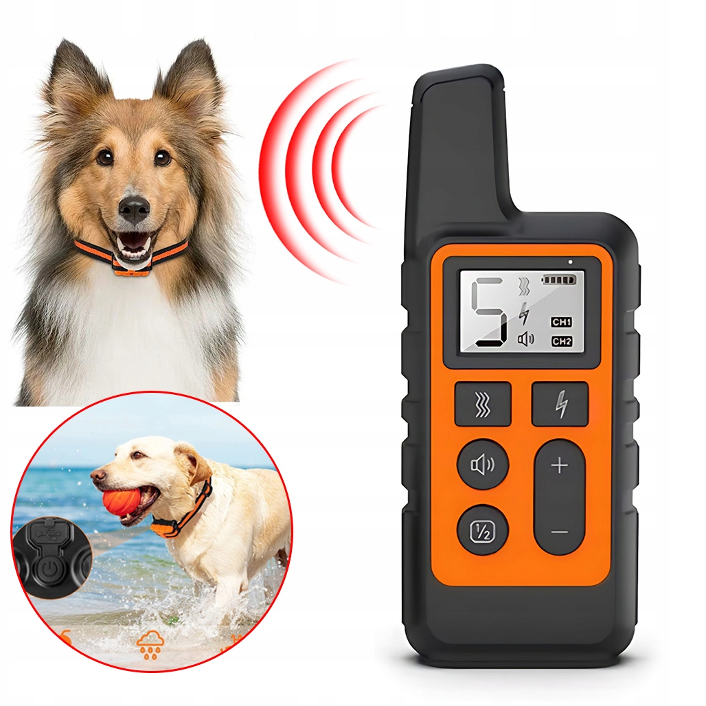 Levně Elektrický Výcvikový Obojek Pro Psa S Dálkovým Ovládáním, Voděodolný, Dosah Až 500 M