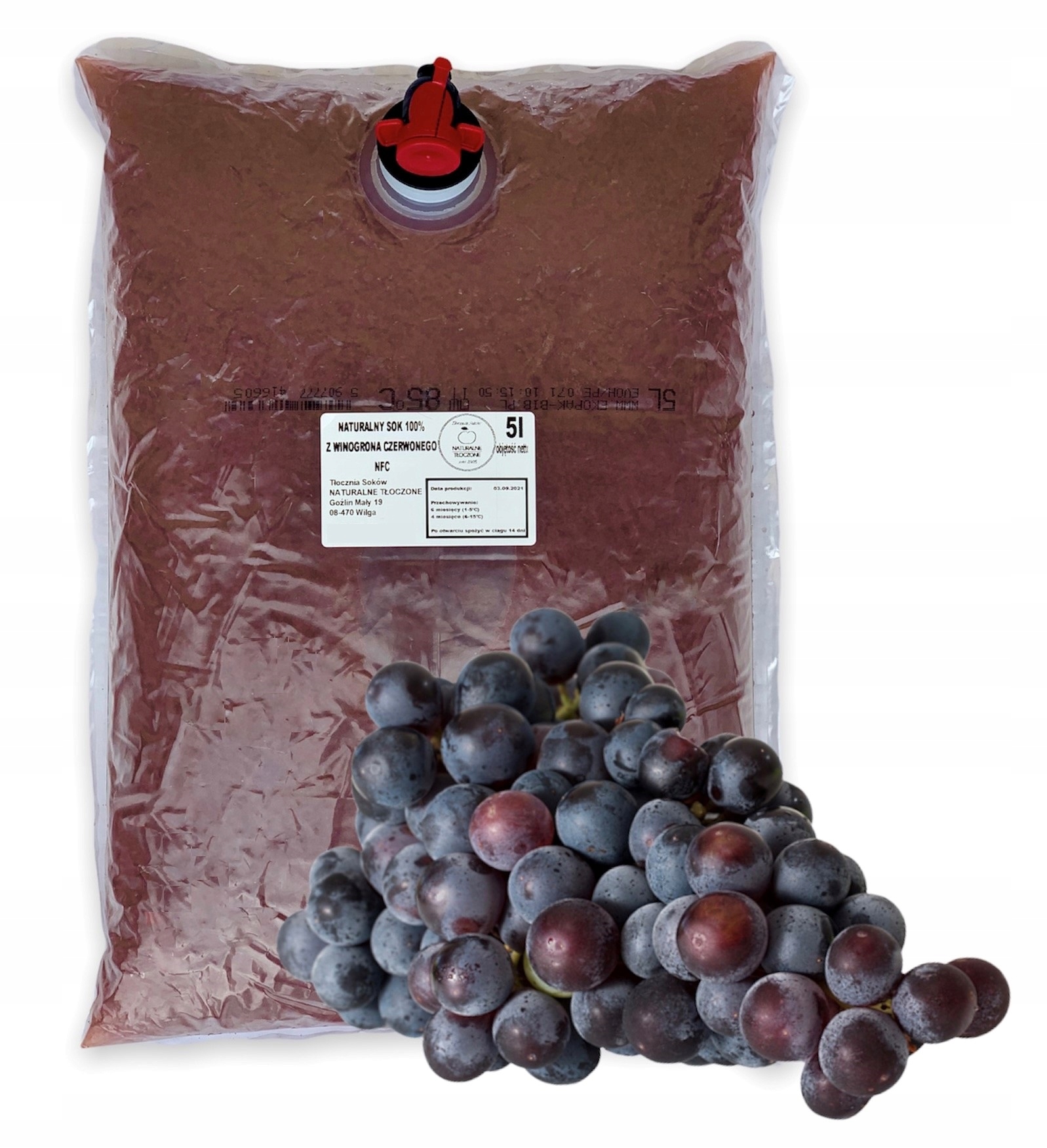 Levně Šťáva z Hroznové Víno 100% 5 l (lisovaná, Nfc)