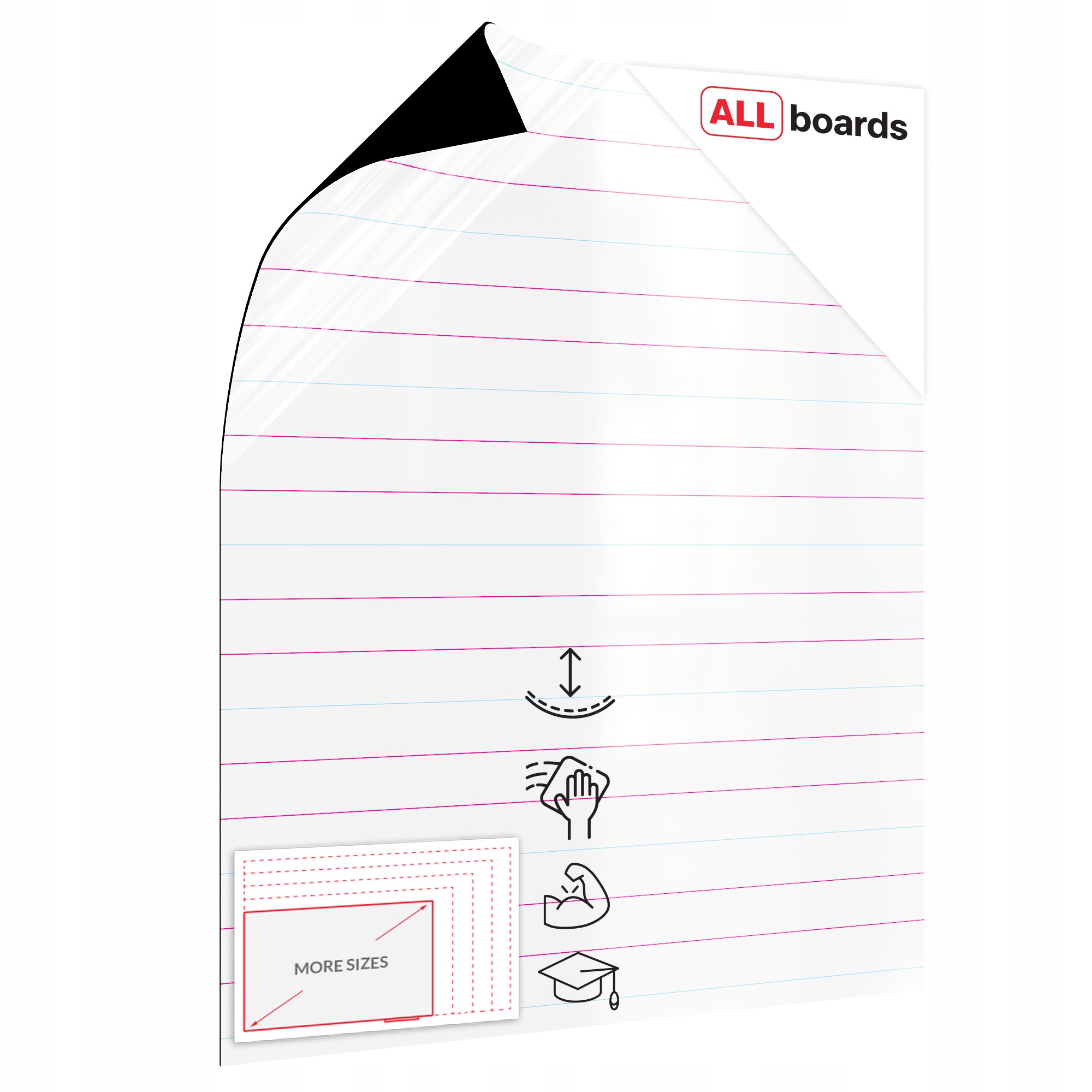 Nakładka magnetyczna suchościeralna trójlinia