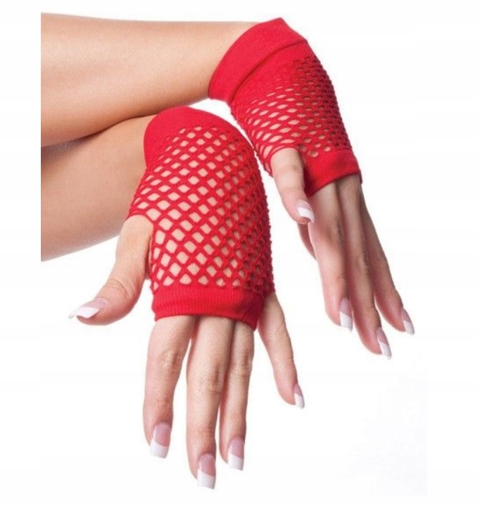 

Sexy Czerwone Siateczkowe Rękawiczki Kabaret Retro